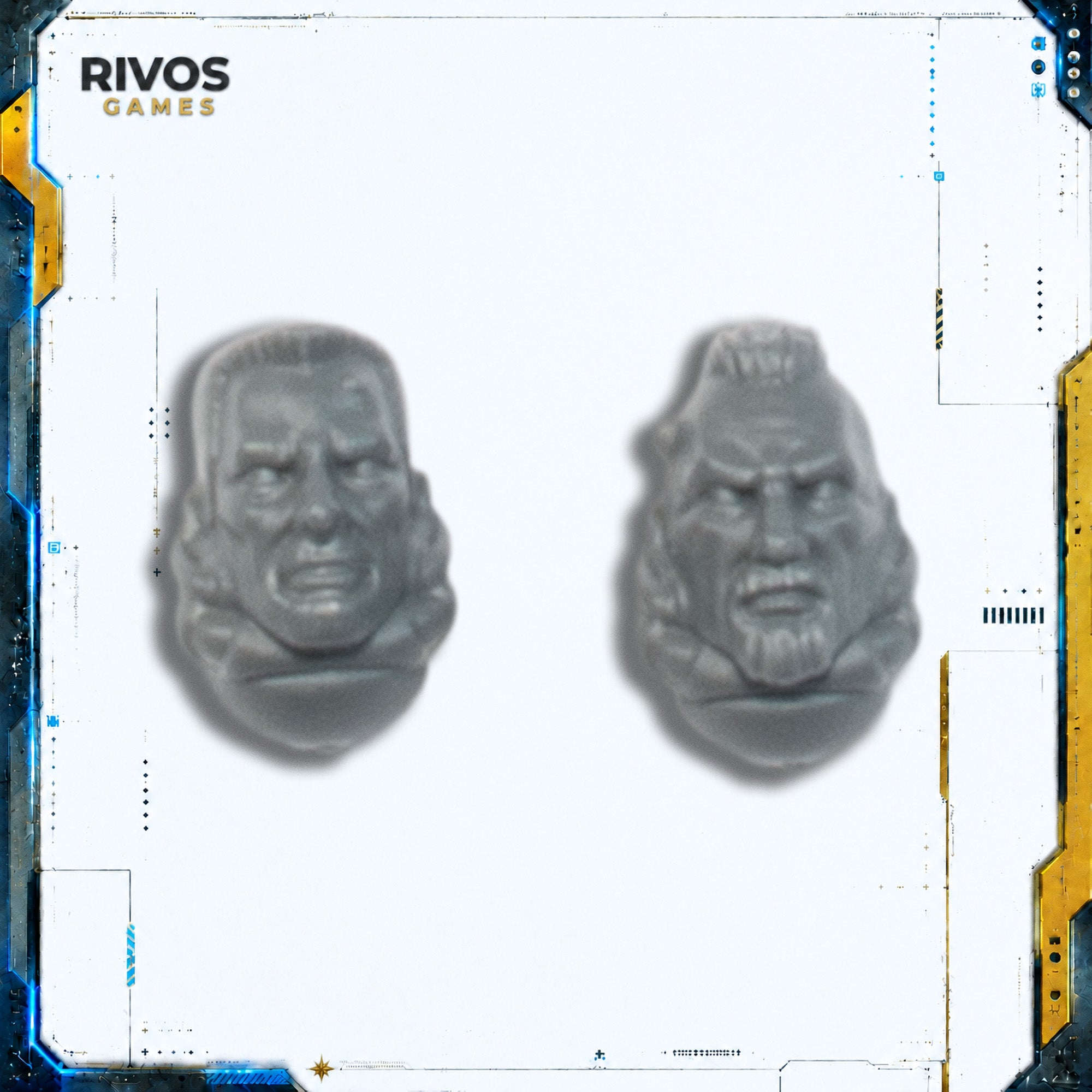 Warhammer 40K Adeptus Custodes Custodian Wardens Shield Captain Heads x 2 - Bits (Bitz)