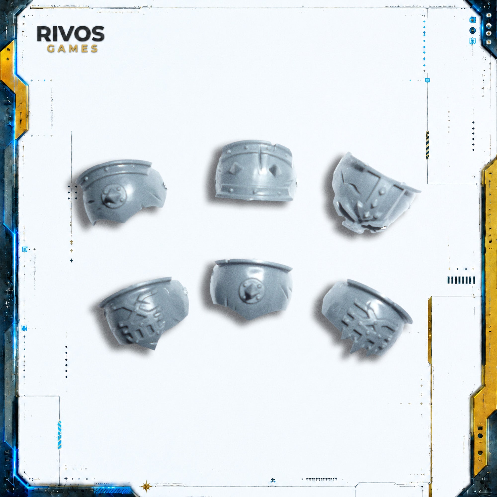 Warhammer Blades of Khorne Skullcrushers Shoulder Pads x 6 - Bits (Bitz)