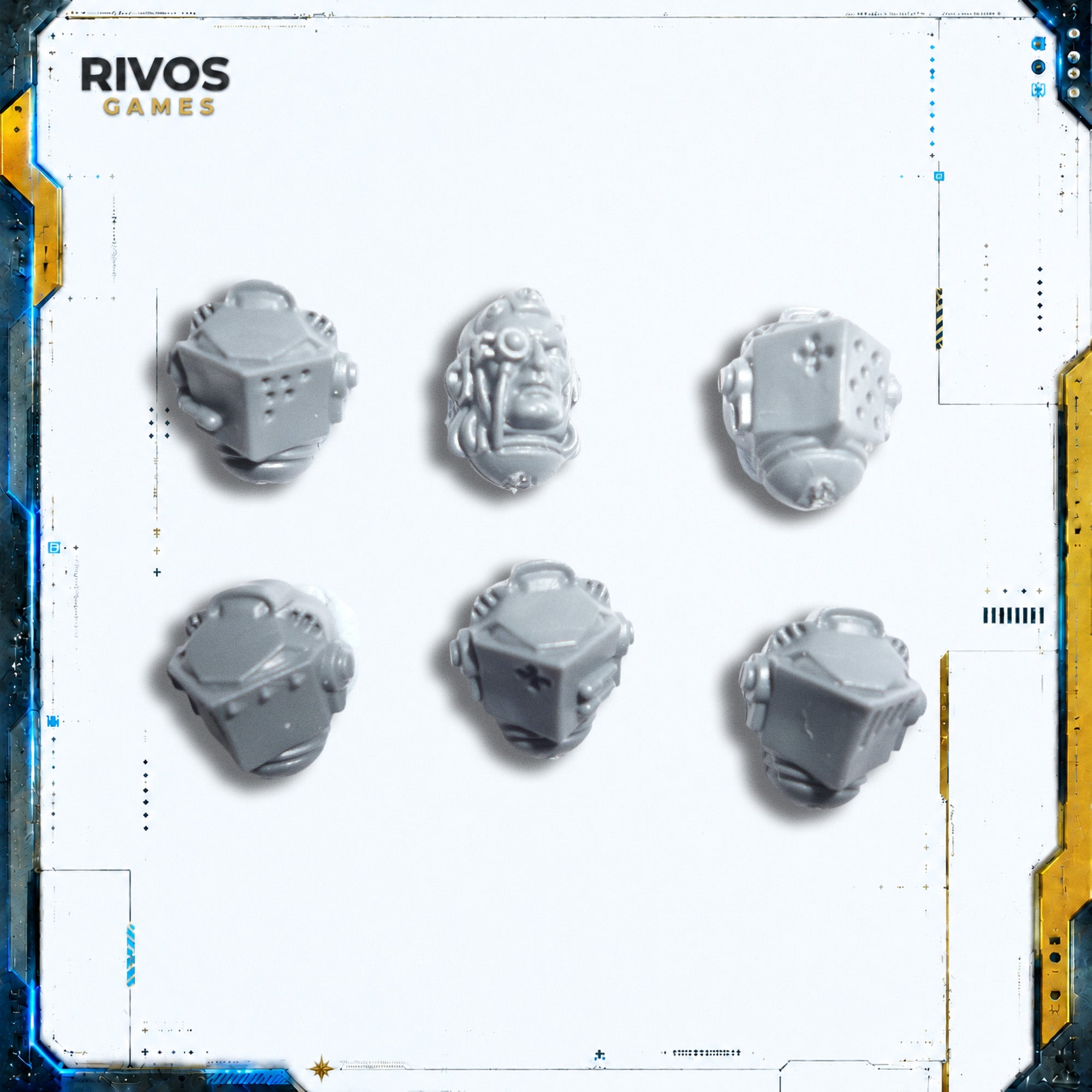 Warhammer 40K Grey Knights Terminator Squad Heads x 6 A - Bits (Bitz)