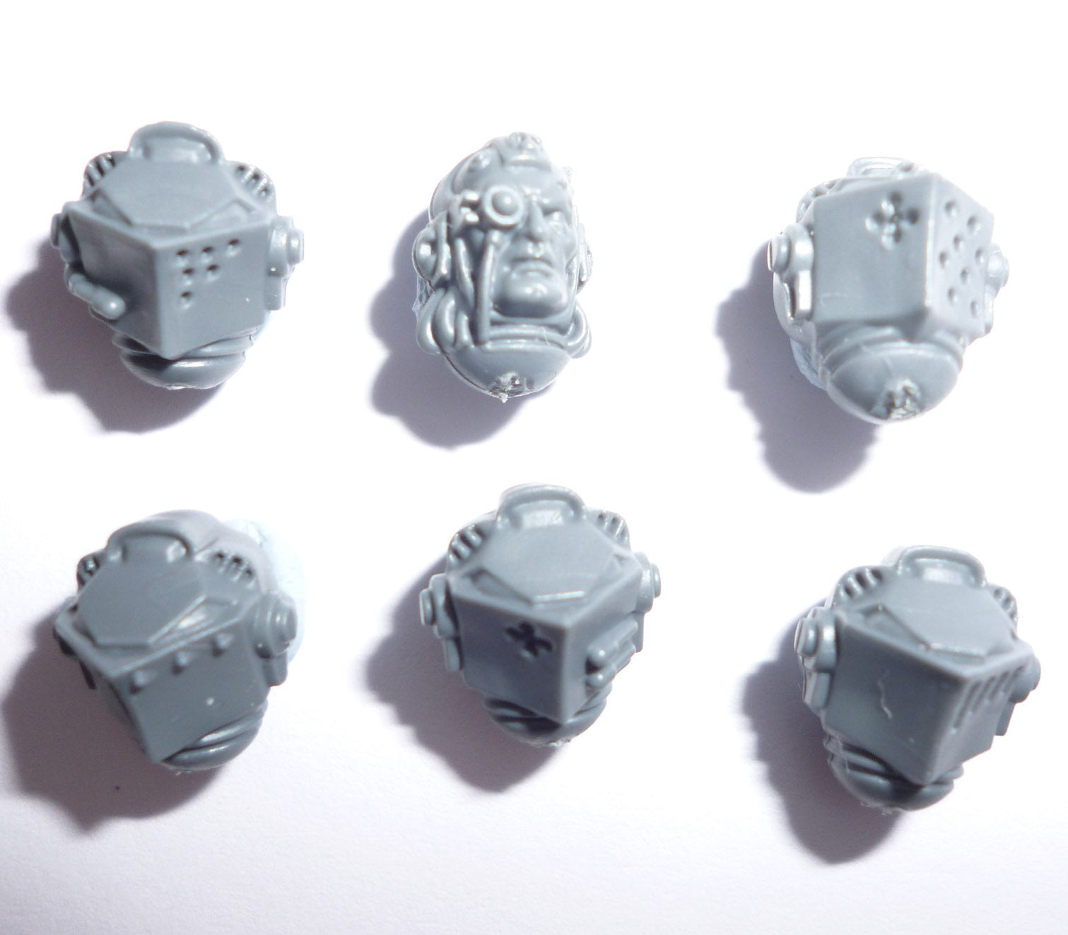 Grey Knights Terminator Squad Heads x 6 A - Warhammer - Authentic Sprue