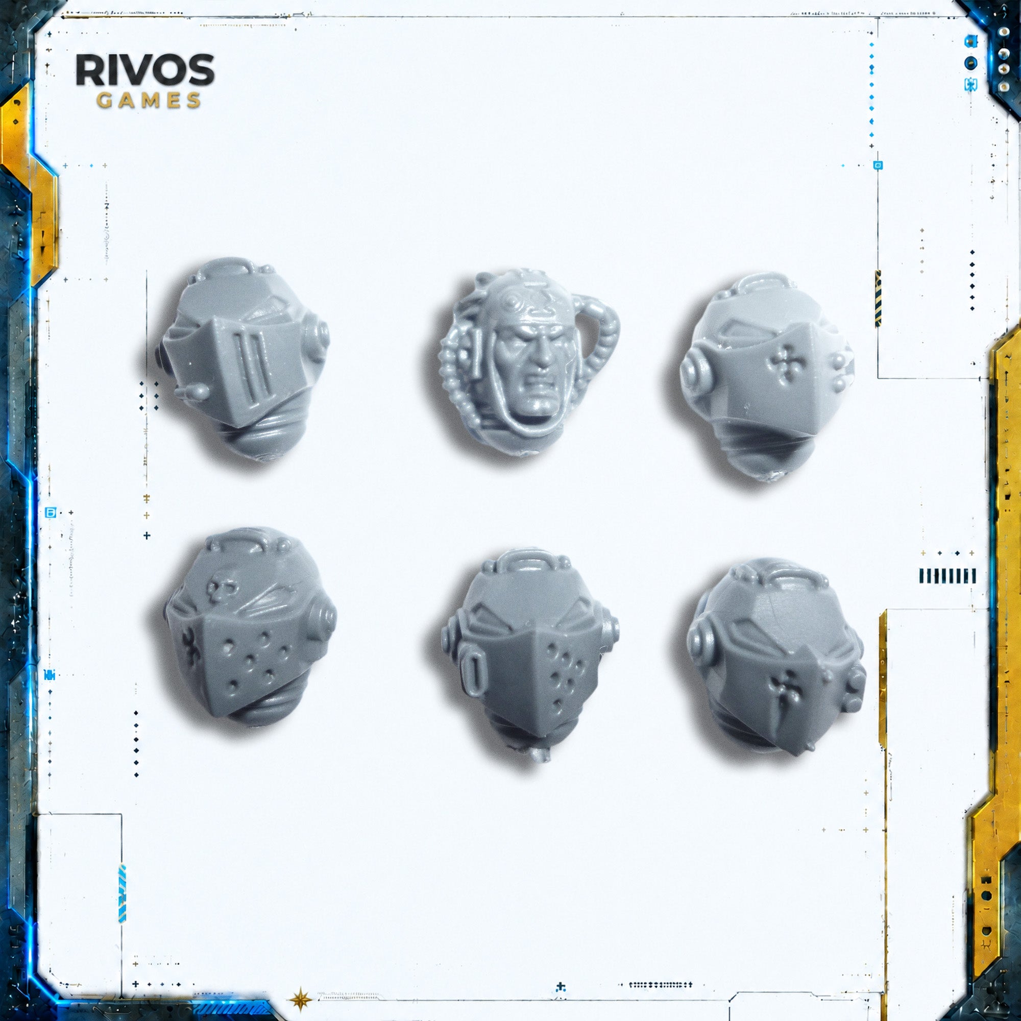 Warhammer 40K Grey Knights Terminator Squad Heads x 6 B - Bits (Bitz)