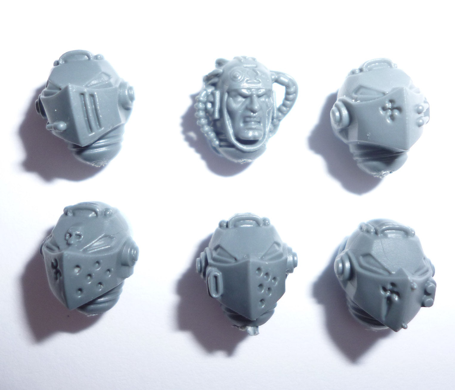 Grey Knights Terminator Squad Heads x 6 B - Warhammer - Spare Part