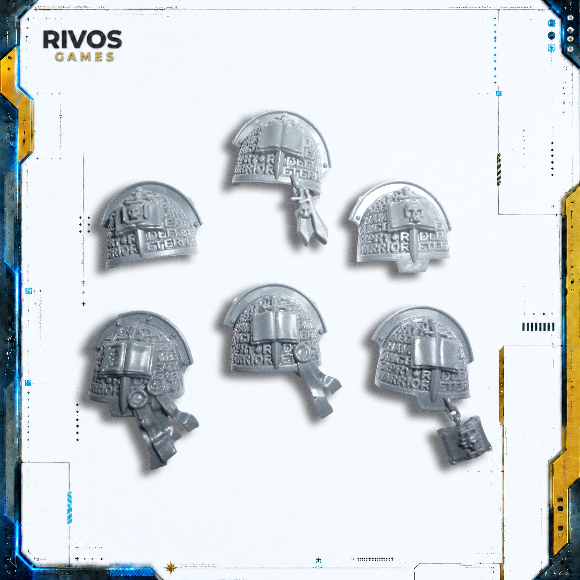 Warhammer 40K Grey Knights Terminator Squad Shoulder Pads x 6 A - Bits (Bitz)
