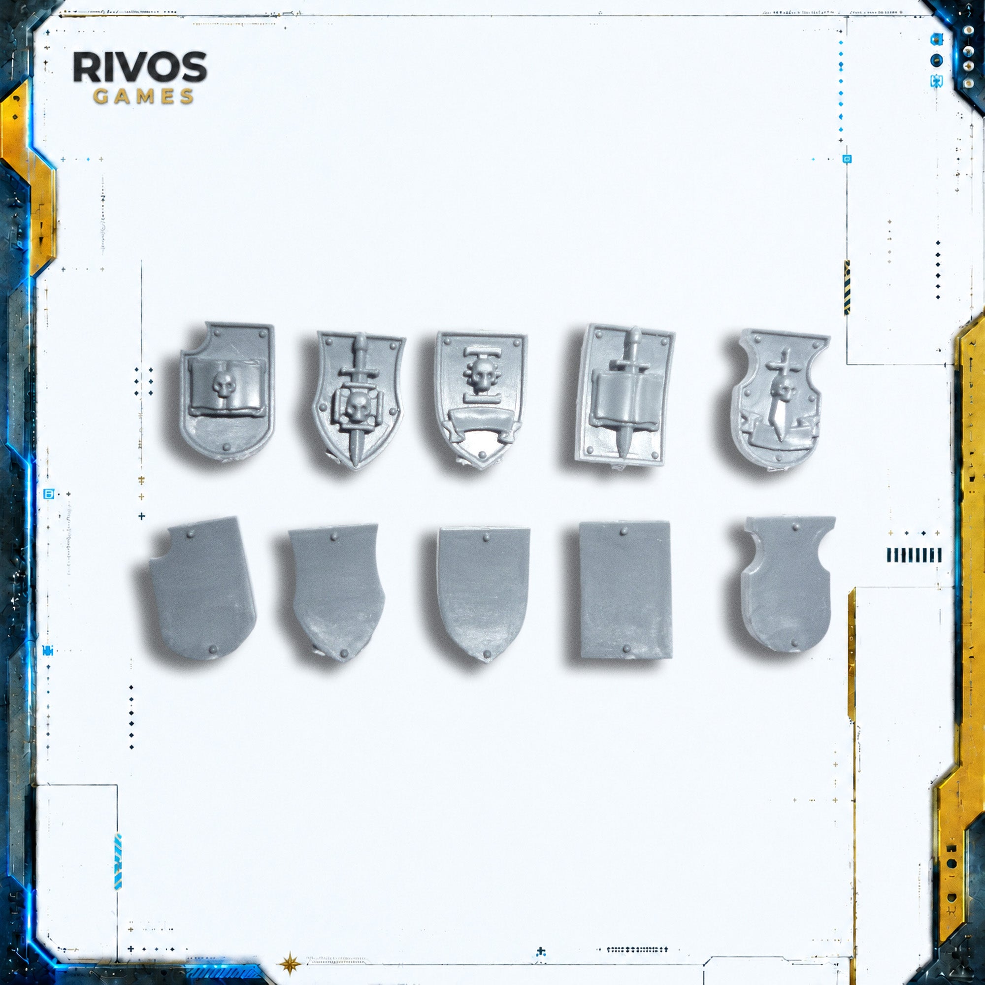 Warhammer 40K Grey Knights Terminator Squad Shoulder Shields x 10 A - Bits (Bitz)