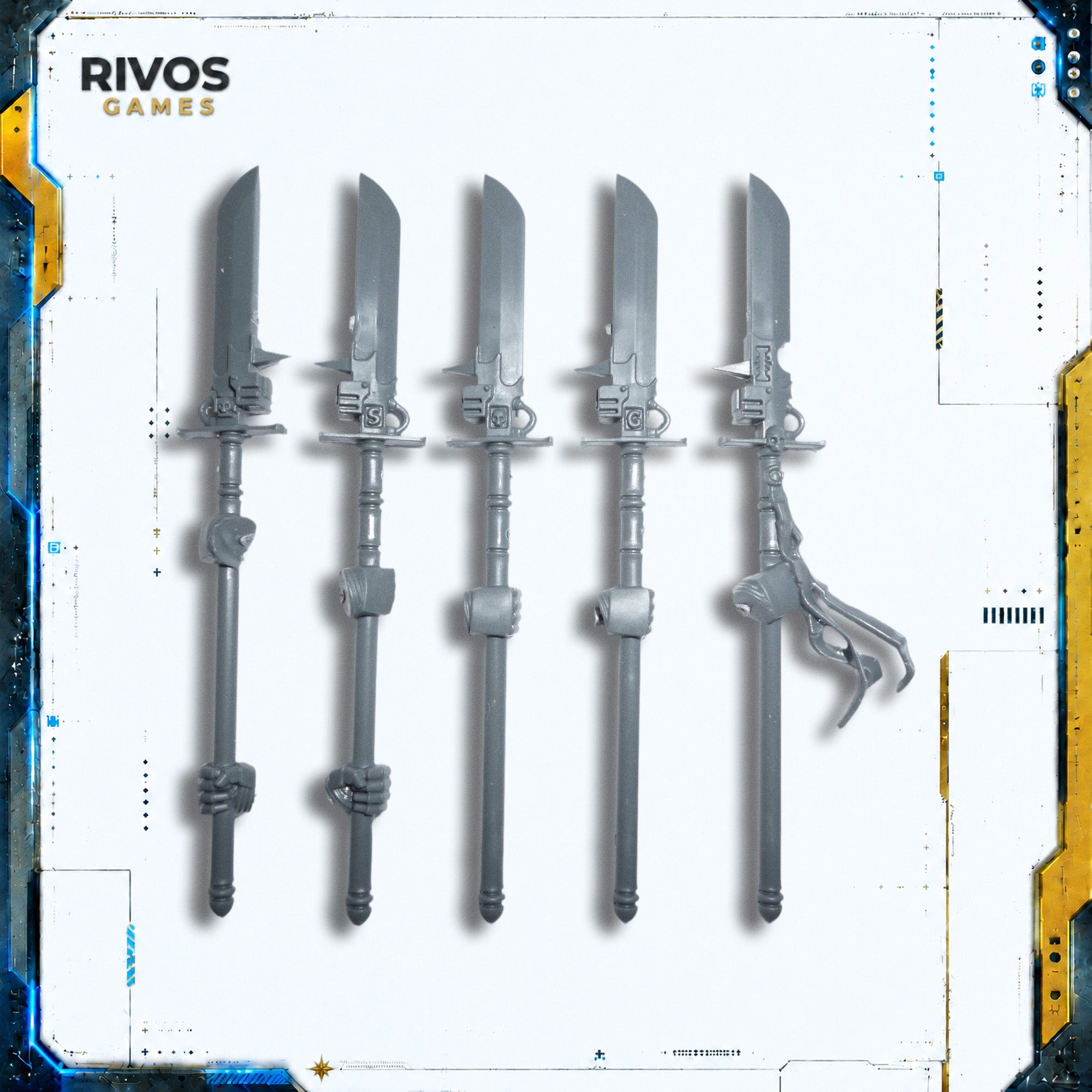 Warhammer 40K Grey Knights Terminator Squad Halberds x 5 - Bits (Bitz)