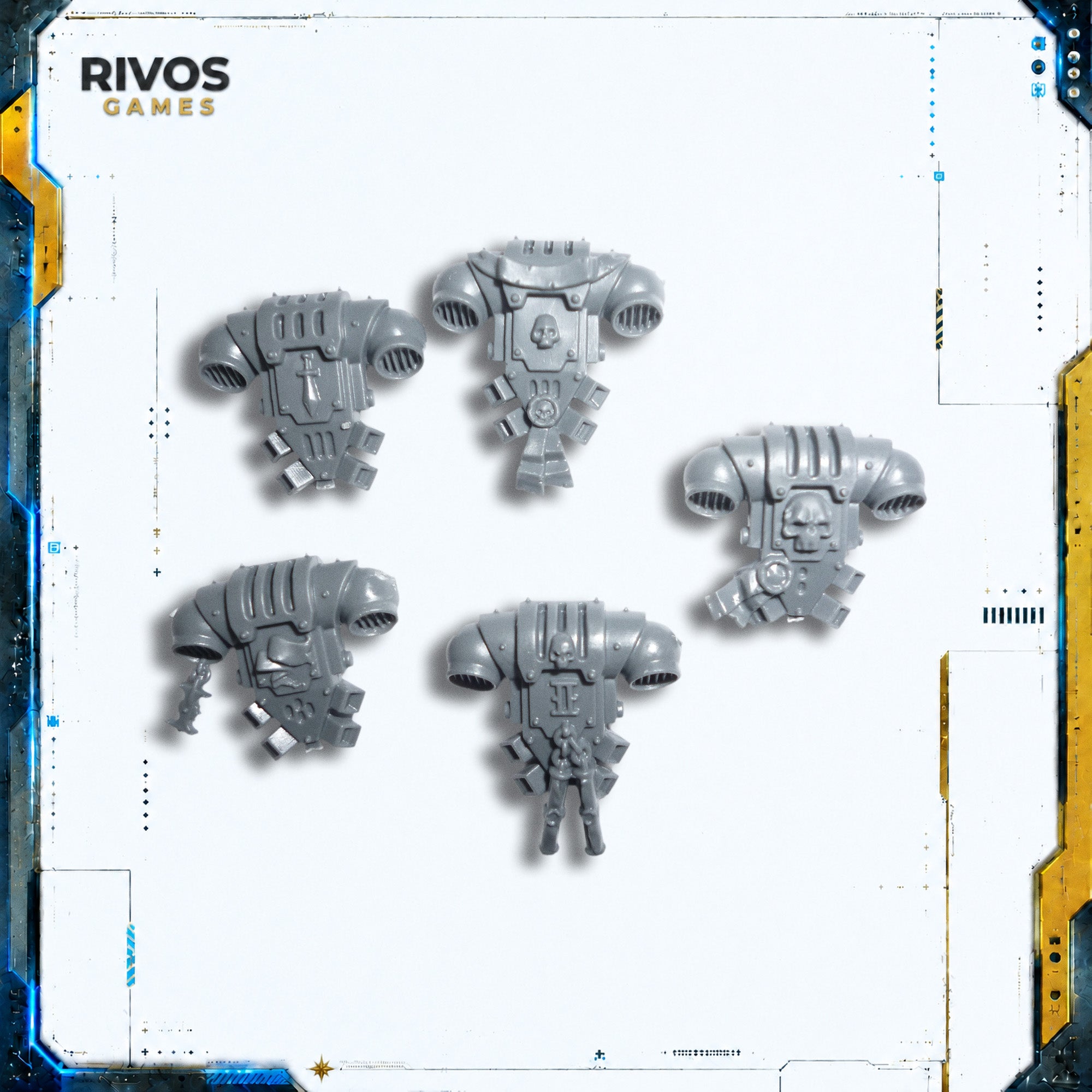 Warhammer 40K Grey Knights Strike Squad Backpacks x 5 - Bits (Bitz)