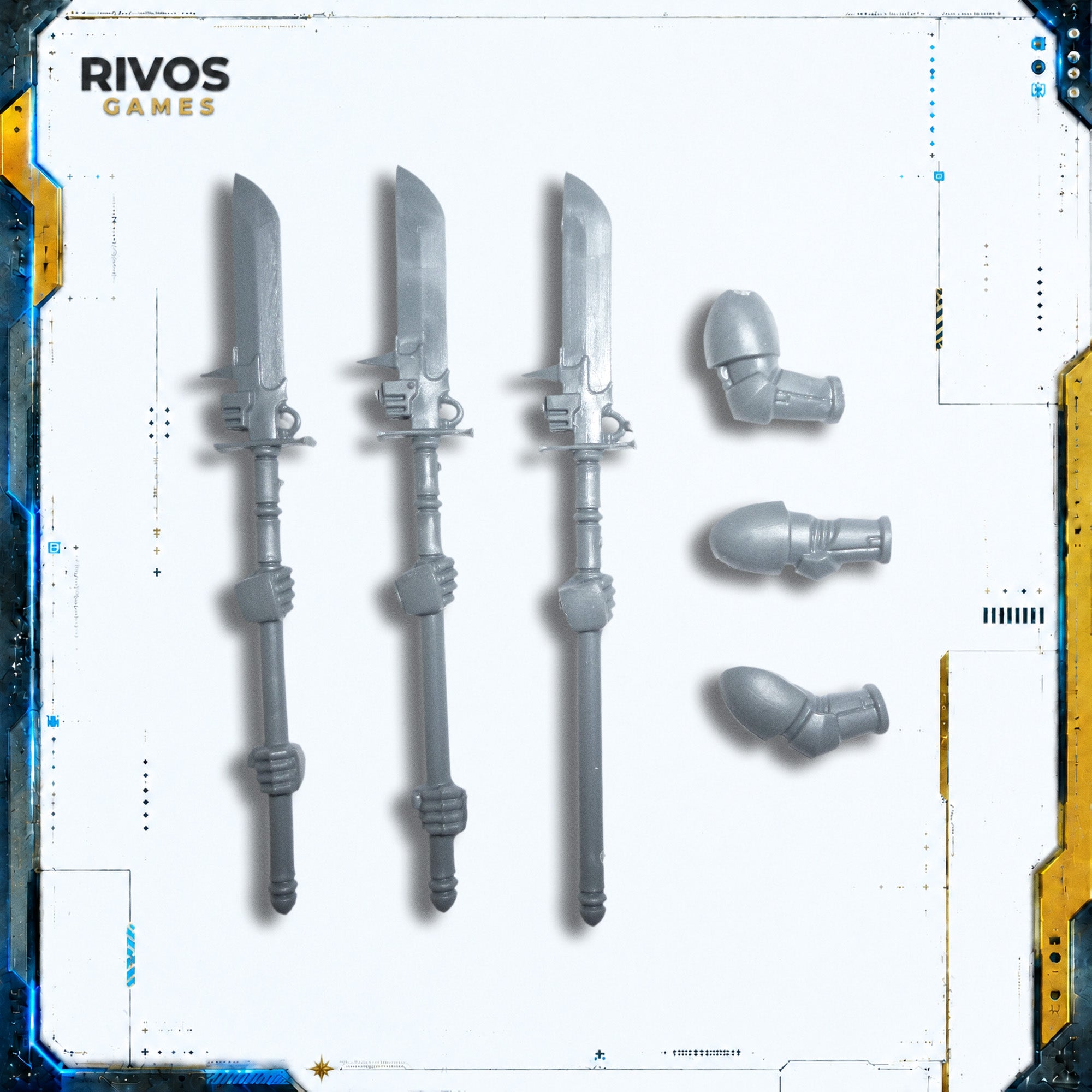 Warhammer 40K Grey Knights Strike Squad Halberds x 3 - Bits (Bitz)