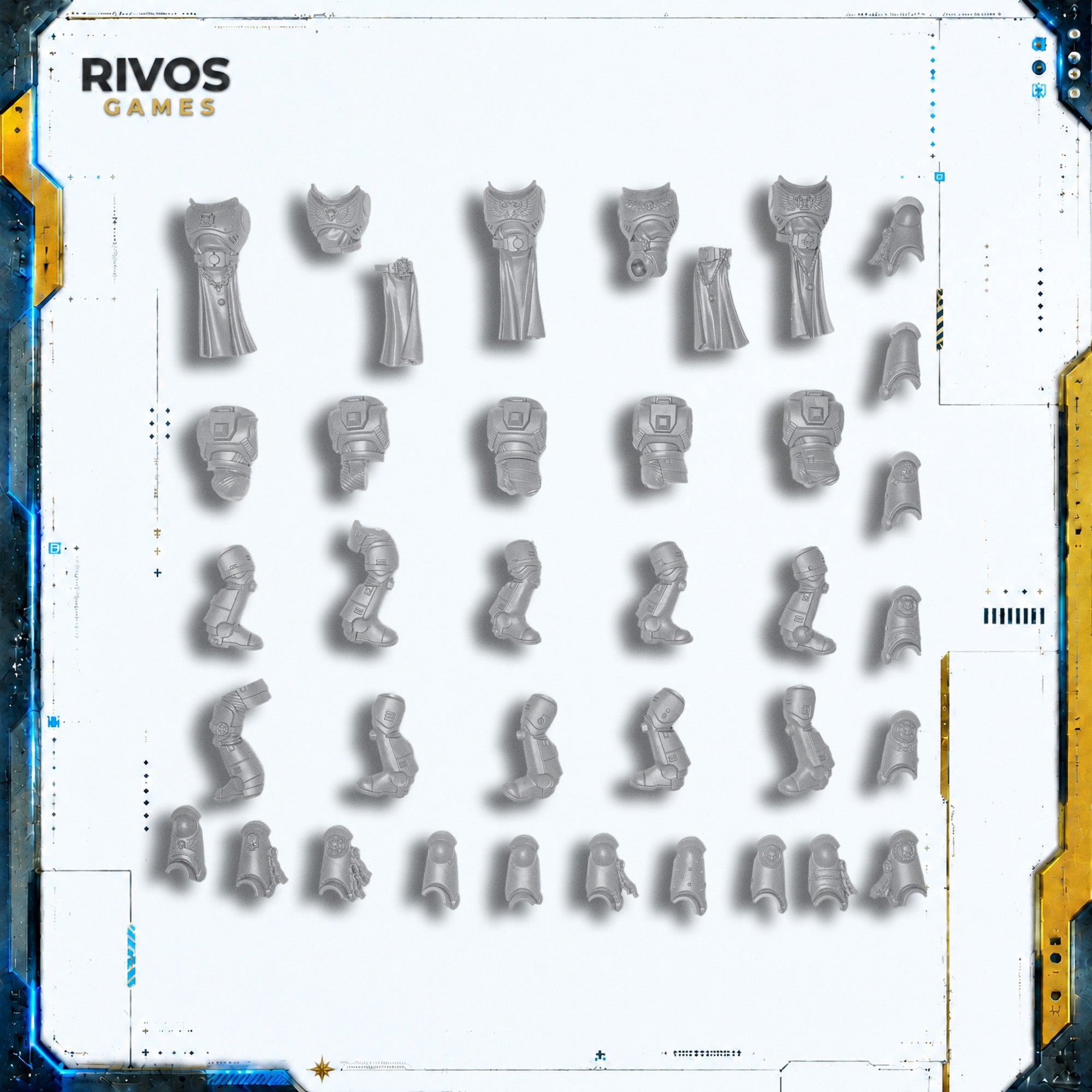 Warhammer 40K Space Marines Sternguard Veteran Squad Legs and Torsos x 5 - Bits (Bitz)