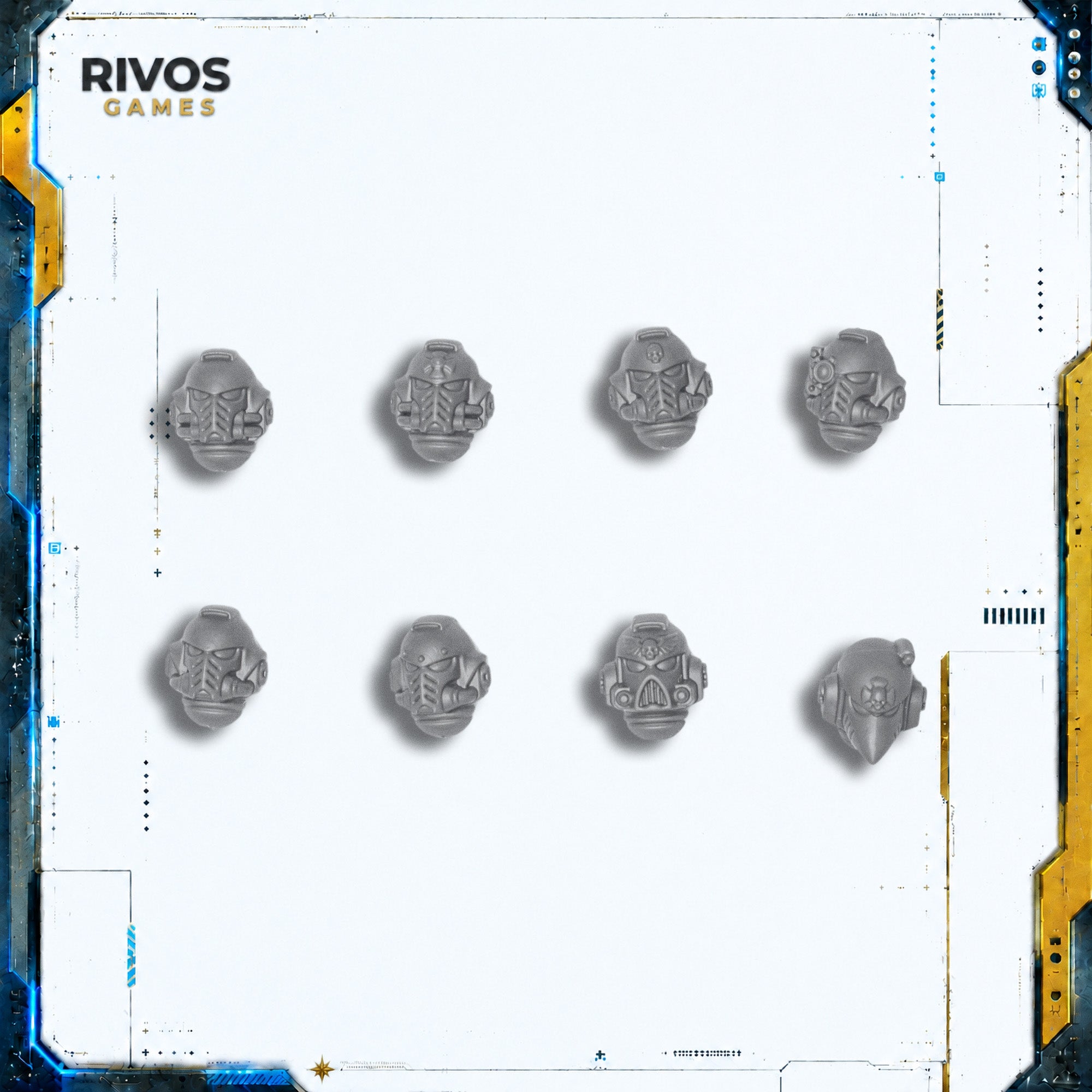Warhammer 40K Space Marines Sternguard Veteran Squad Helmets x 8 - Bits (Bitz)