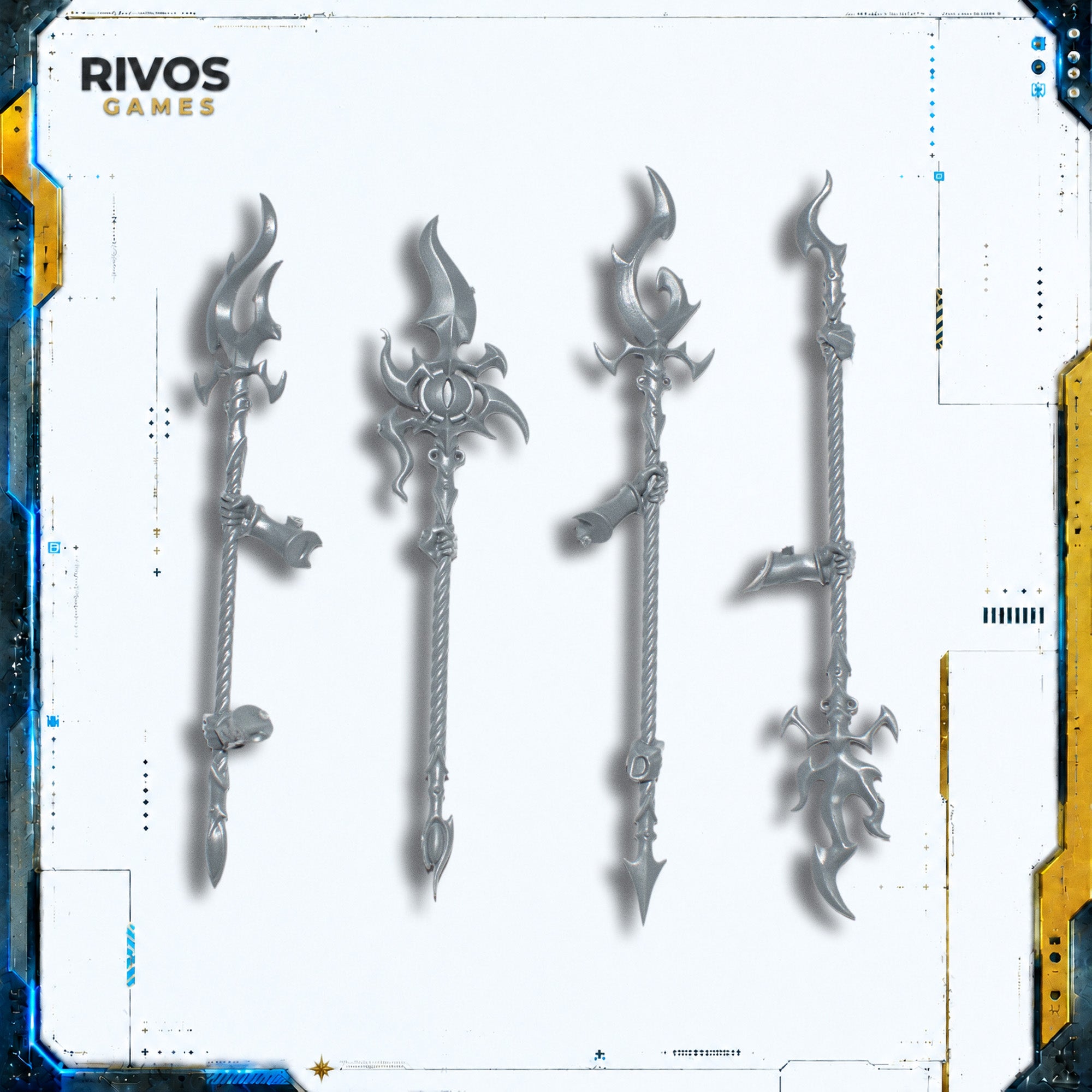 Warhammer Disciples of Tzeentch Tzaangor Enlightened Spears x 4 - Bits (Bitz)