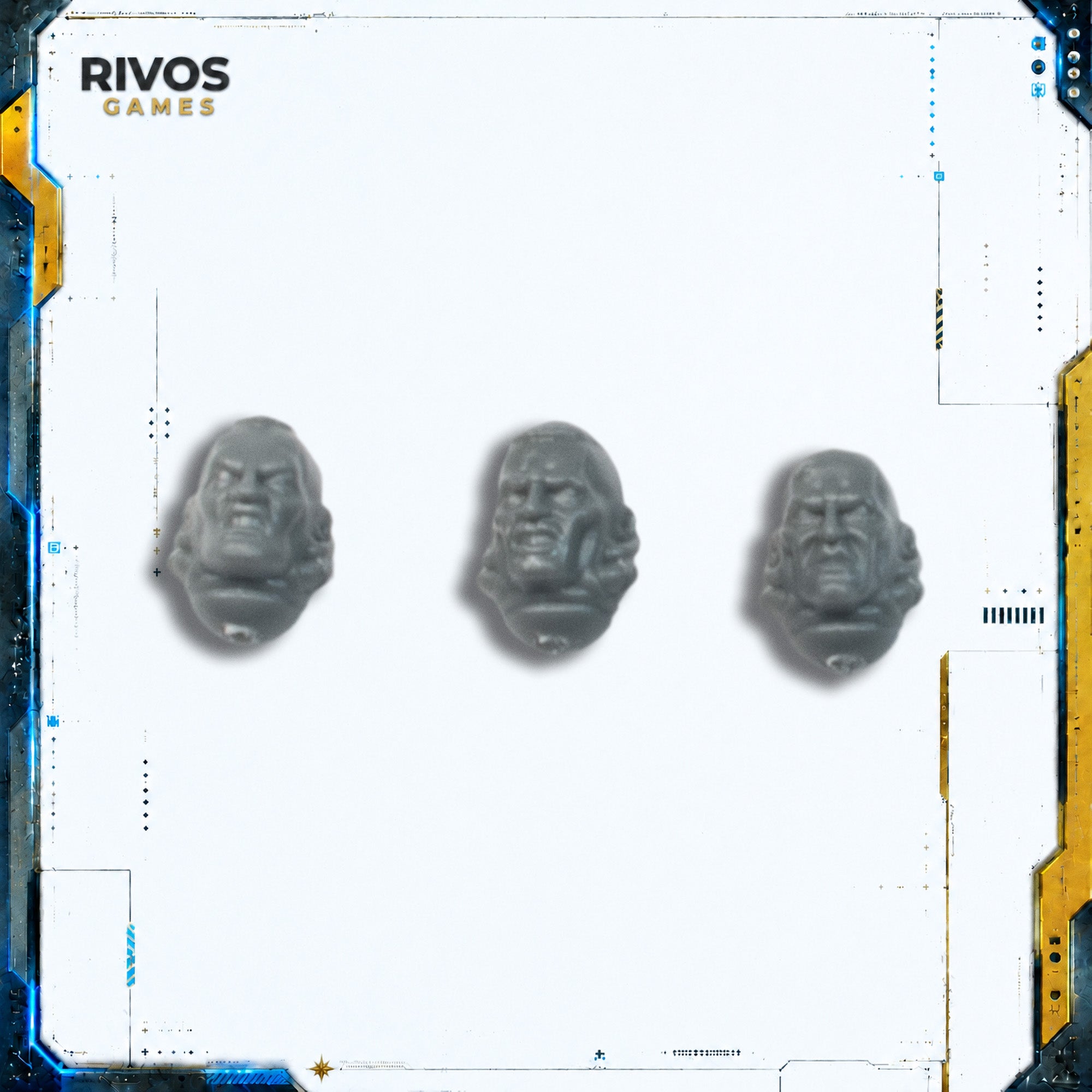Warhammer 40K Adeptus Custodes Allarus Custodians Heads x 3 - Bits (Bitz)