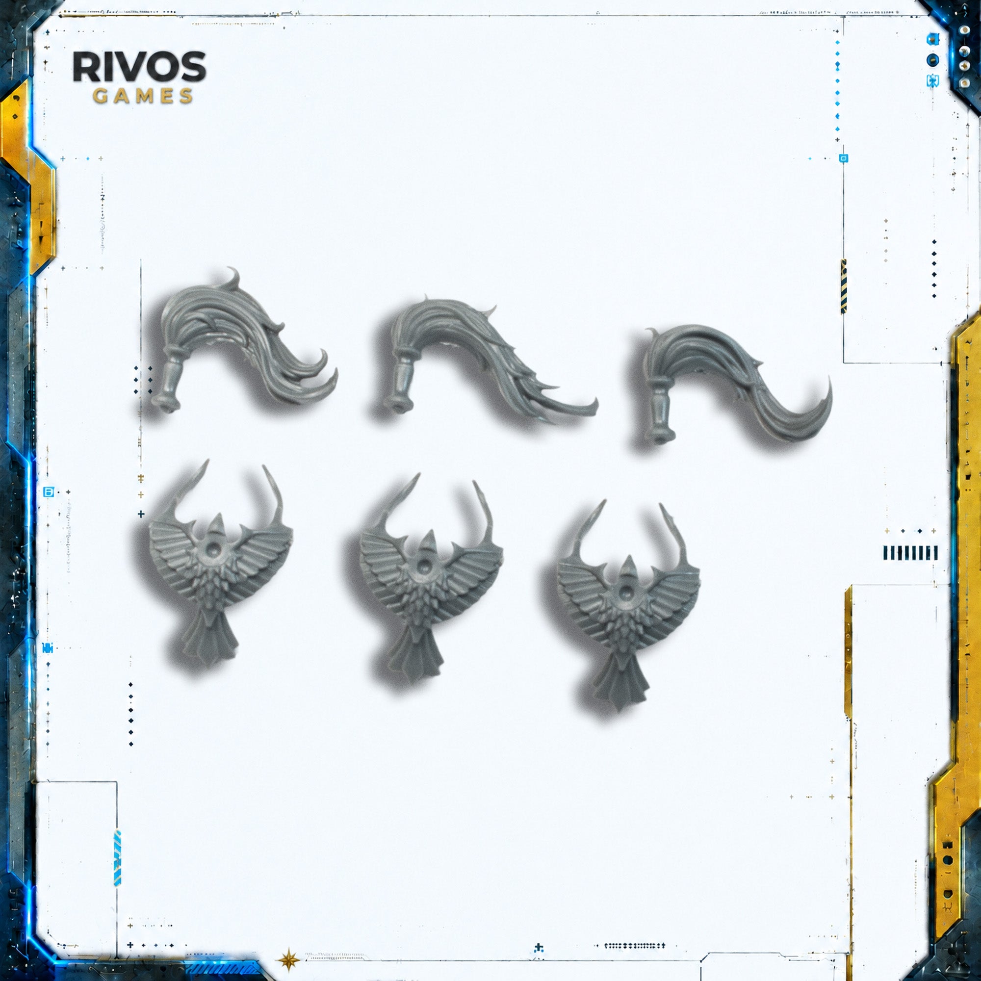Warhammer 40K Adeptus Custodes Allarus Custodians Plumes x 3 - Bits (Bitz)