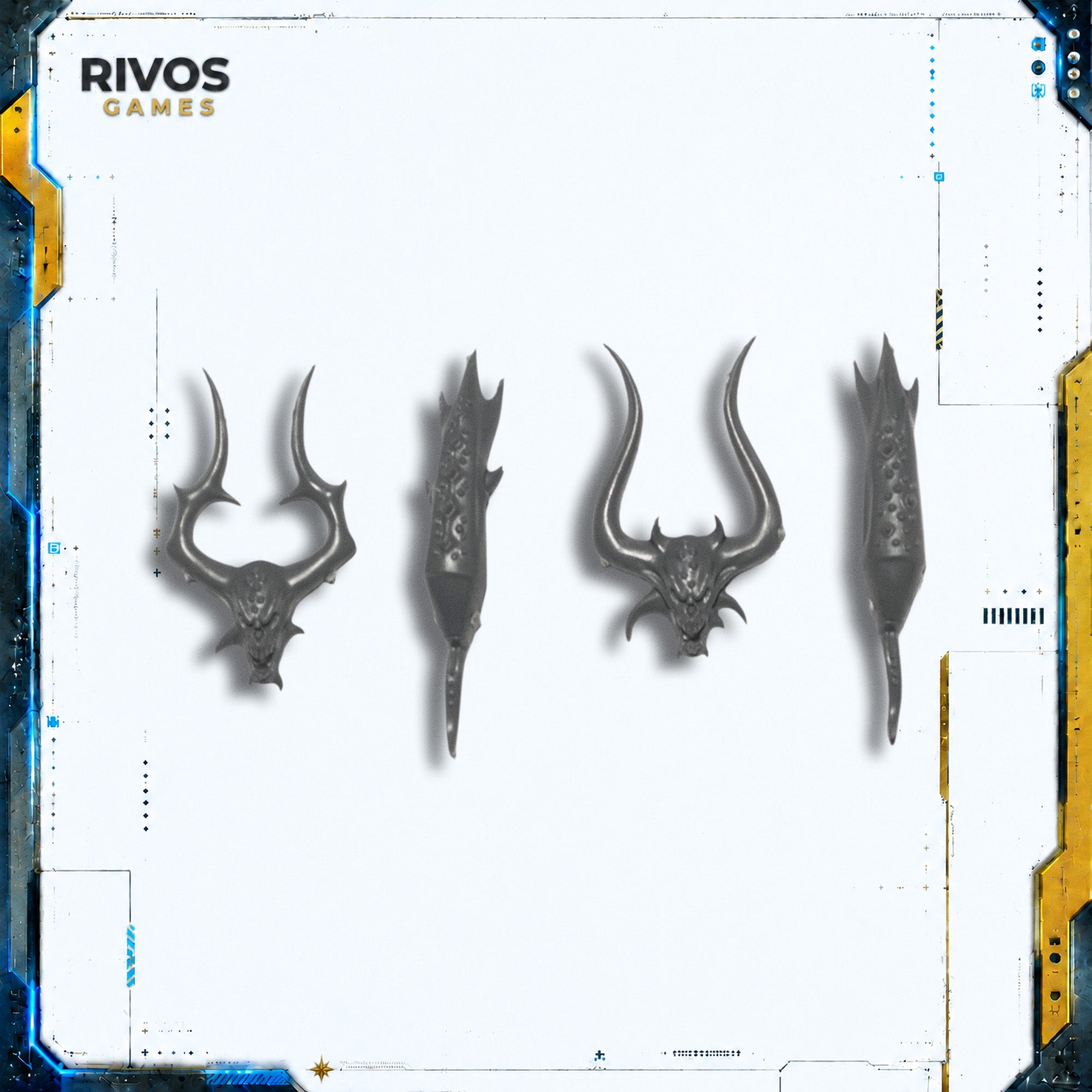 Warhammer Daemons of Khorne Bloodcrushers Bloodletter Heads x 2 - Bits (Bitz)