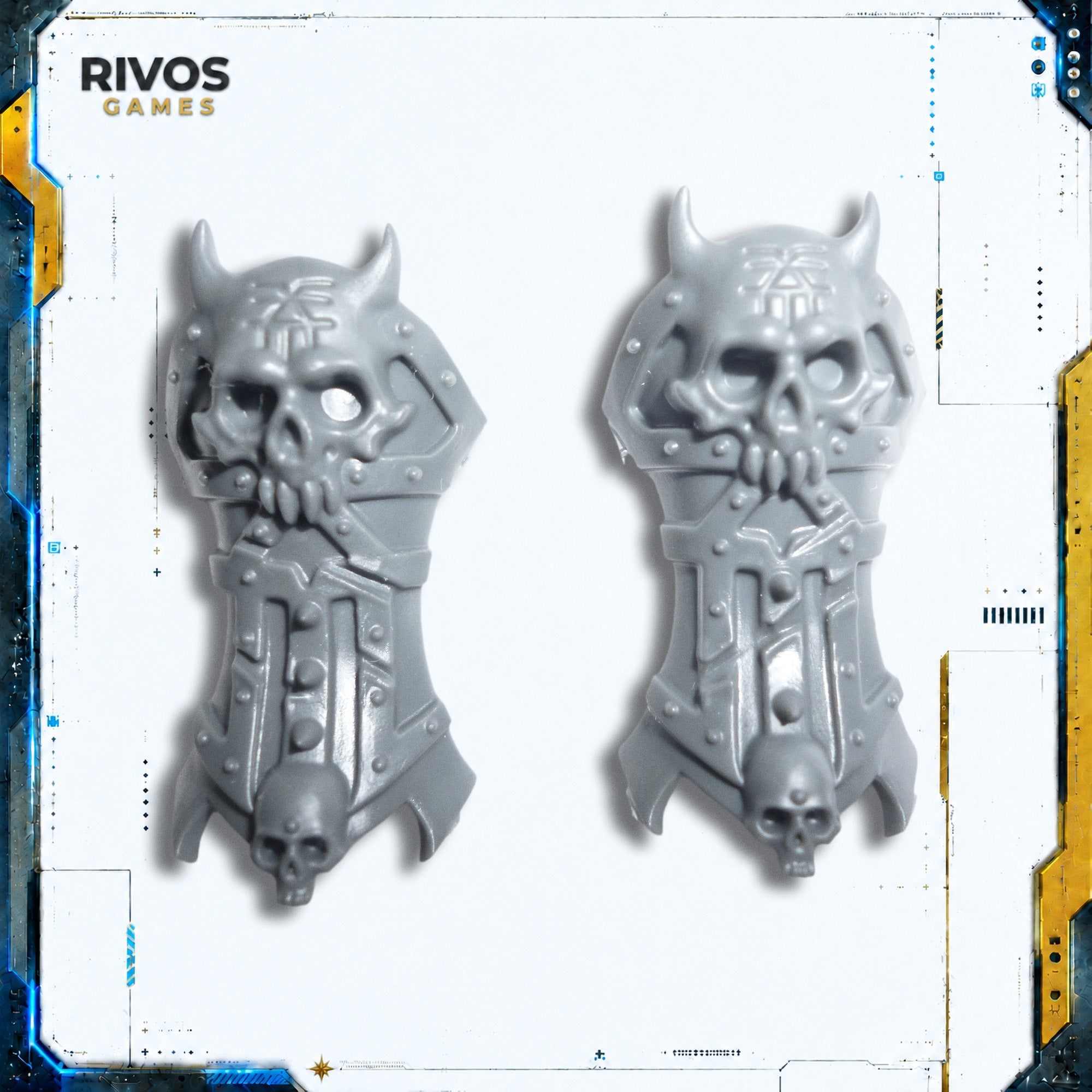 Warhammer Daemons of Khorne Bloodthirster Wrist Guard x 2 - Bits (Bitz)