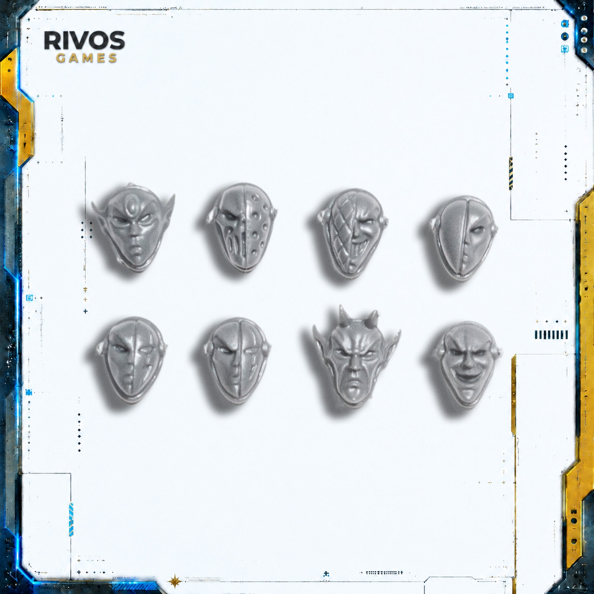 Warhammer 40K Harlequins Harlequin Troupe Masks x 8 - Bits (Bitz)