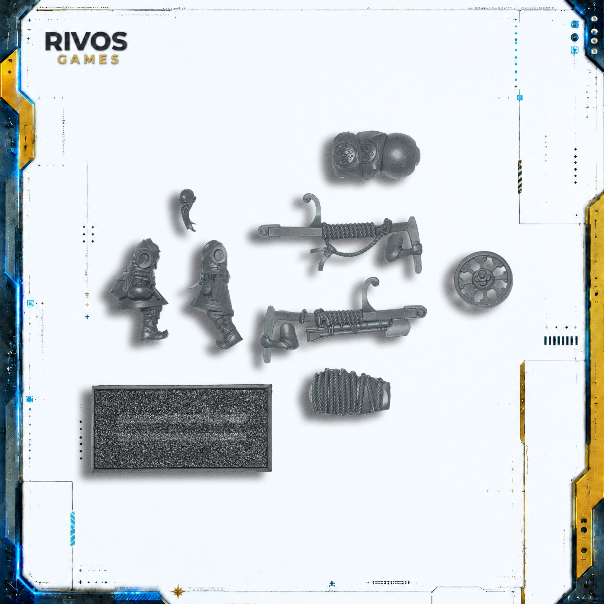 Warhammer Grand Cathay Cathayan Grand Cannon Crew with Wheelbarrow - Bits (Bitz)