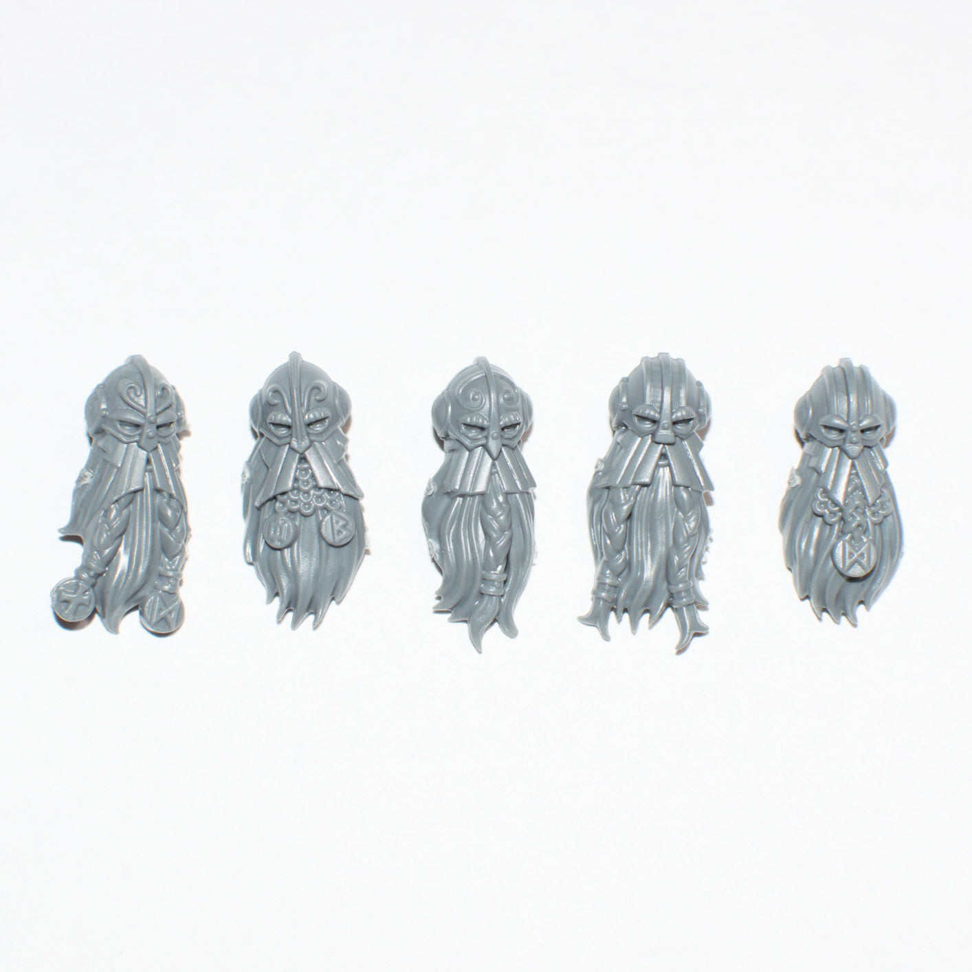 Dwarfen Mountain Holds Dwarf Ironbreakers Heads A x 5 - Warhammer - Spare Part