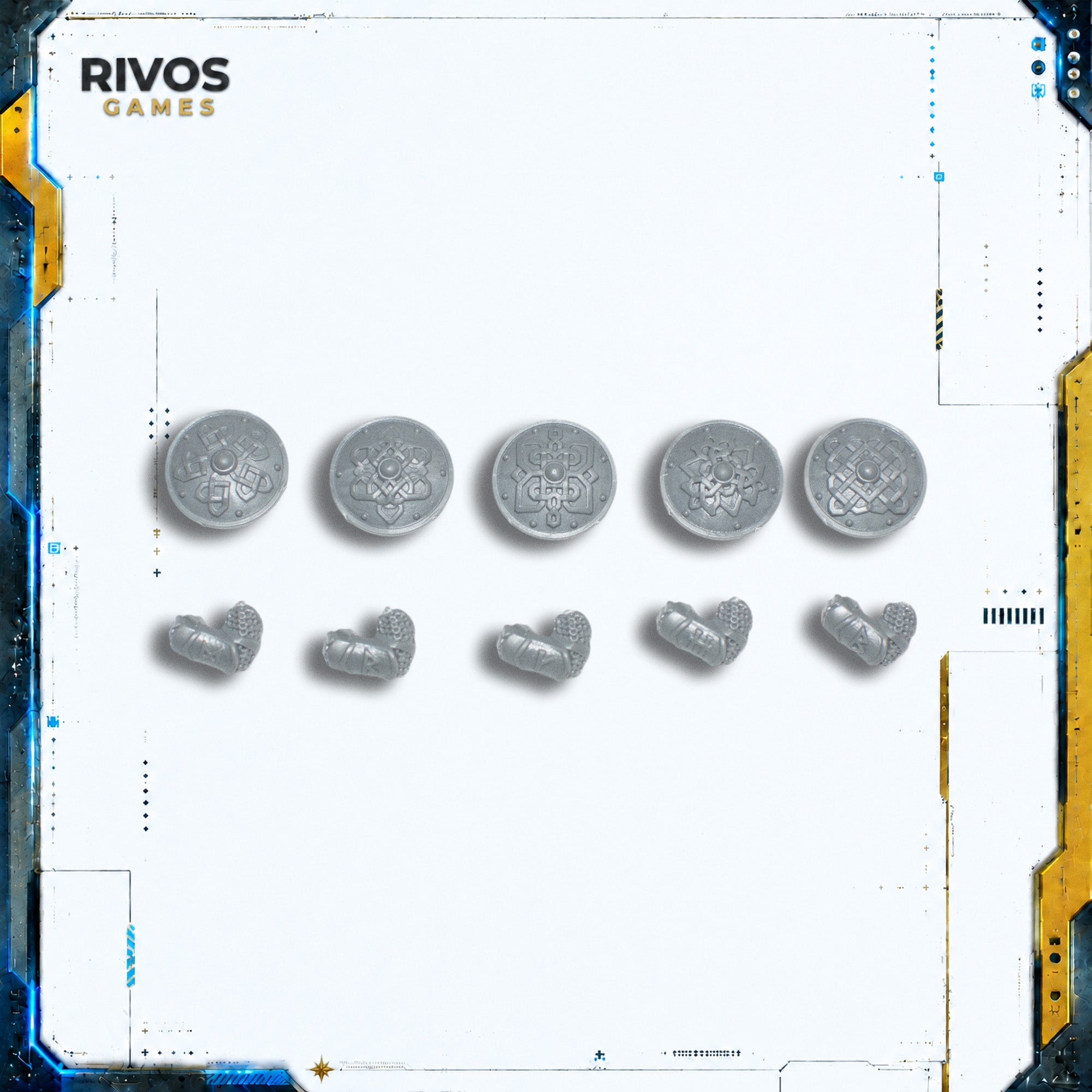 Warhammer Dwarfen Mountain Holds Dwarf Ironbreakers Shields x 5 - Bits (Bitz)