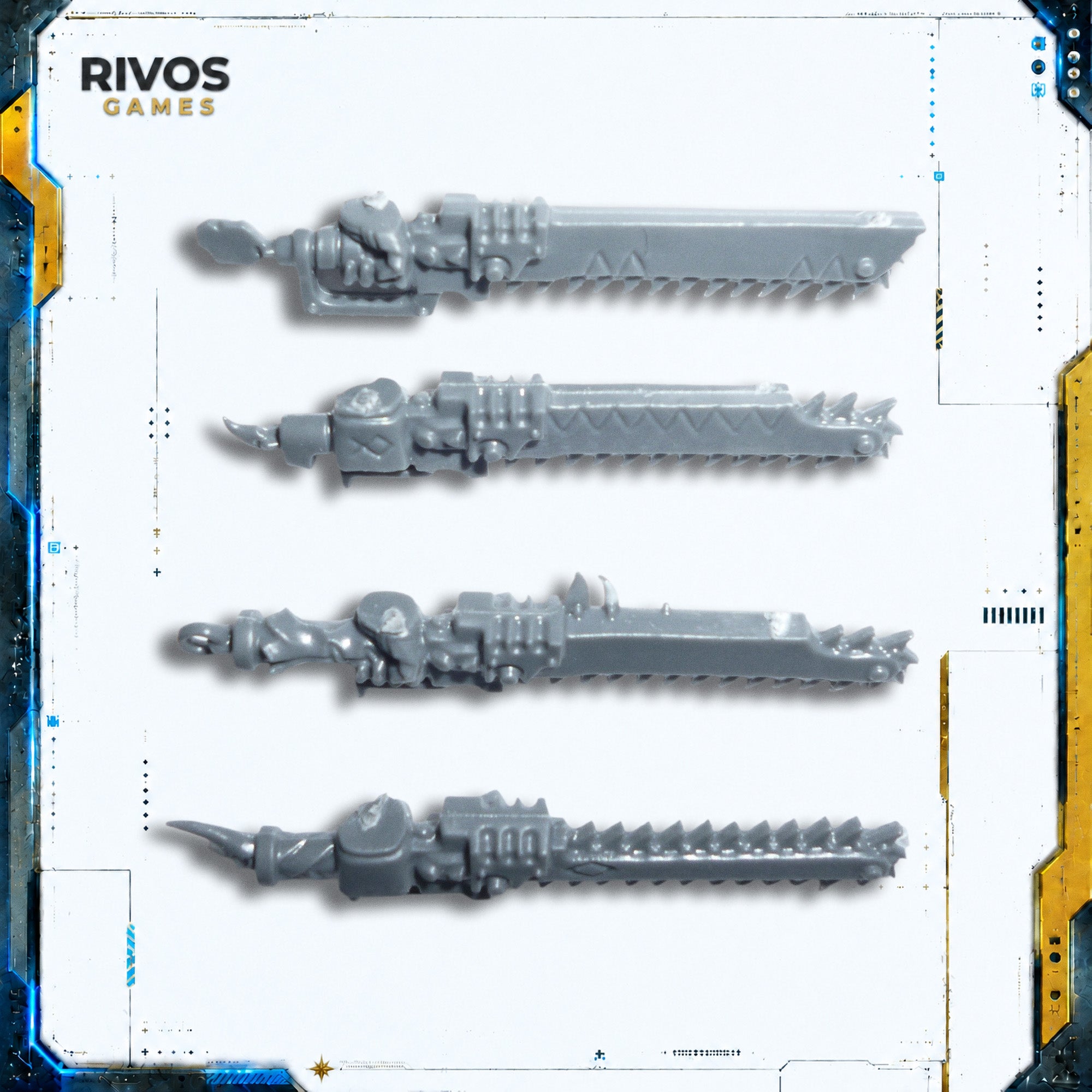 Warhammer 40K Space Wolves Thunderwolf Cavalry Chainsword x 4 - Bits (Bitz)