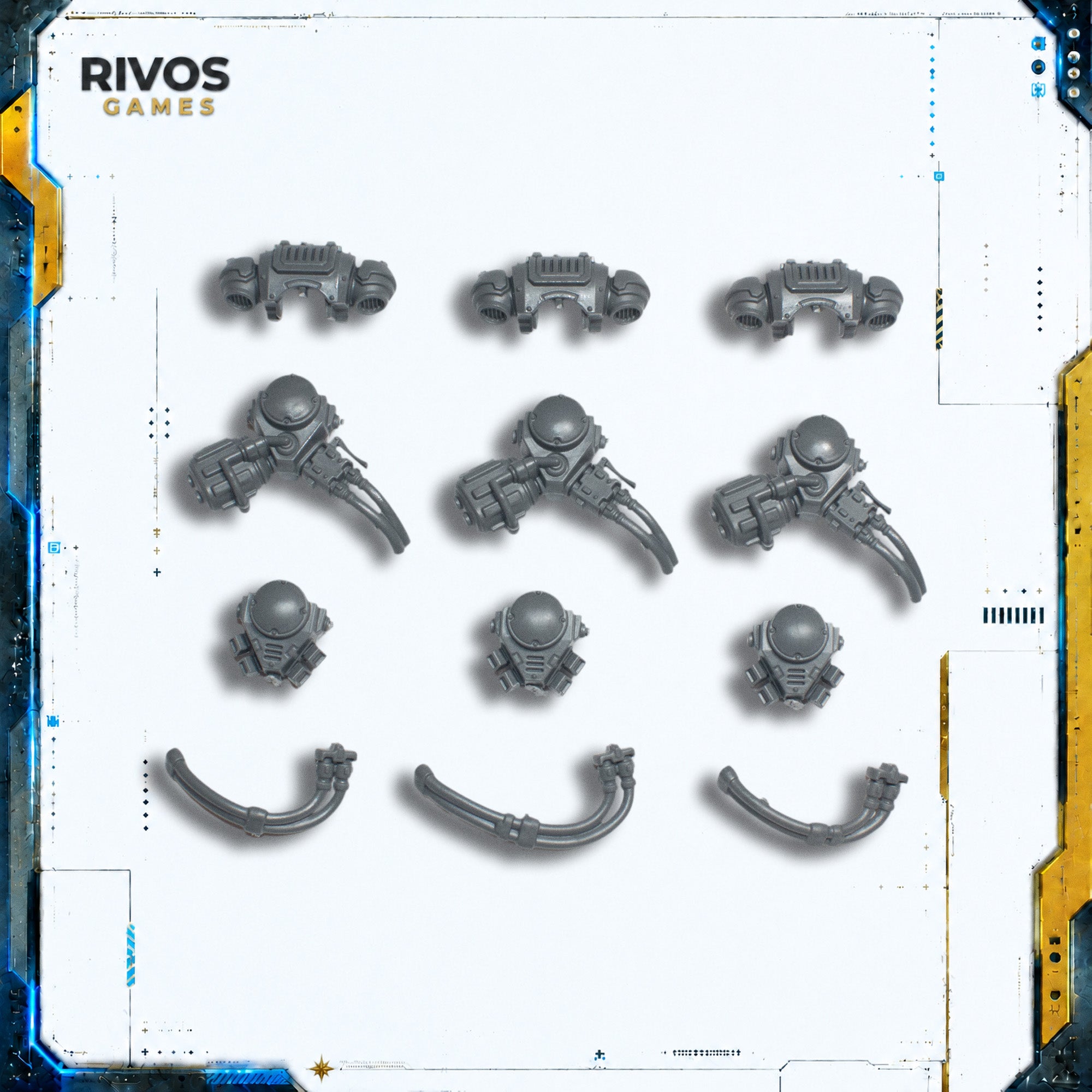 Warhammer 40K Space Marines Primaris Eradicators Backpacks x 3 - Bits (Bitz)