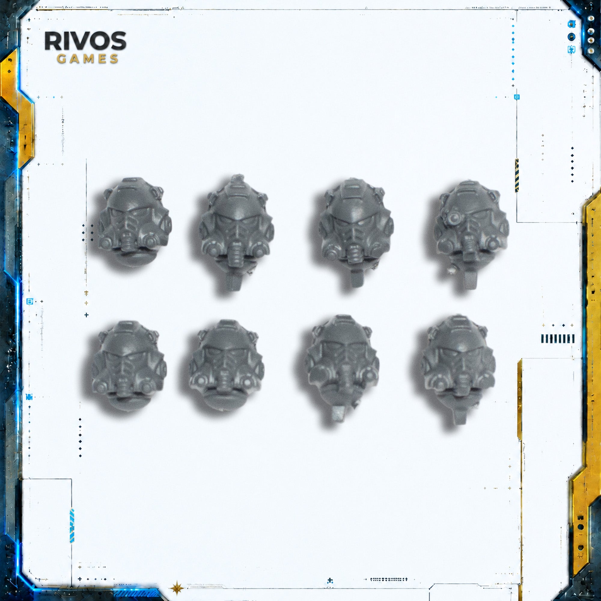Warhammer 40K Space Marines Primaris Eradicators Helmets x 8 - Bits (Bitz)