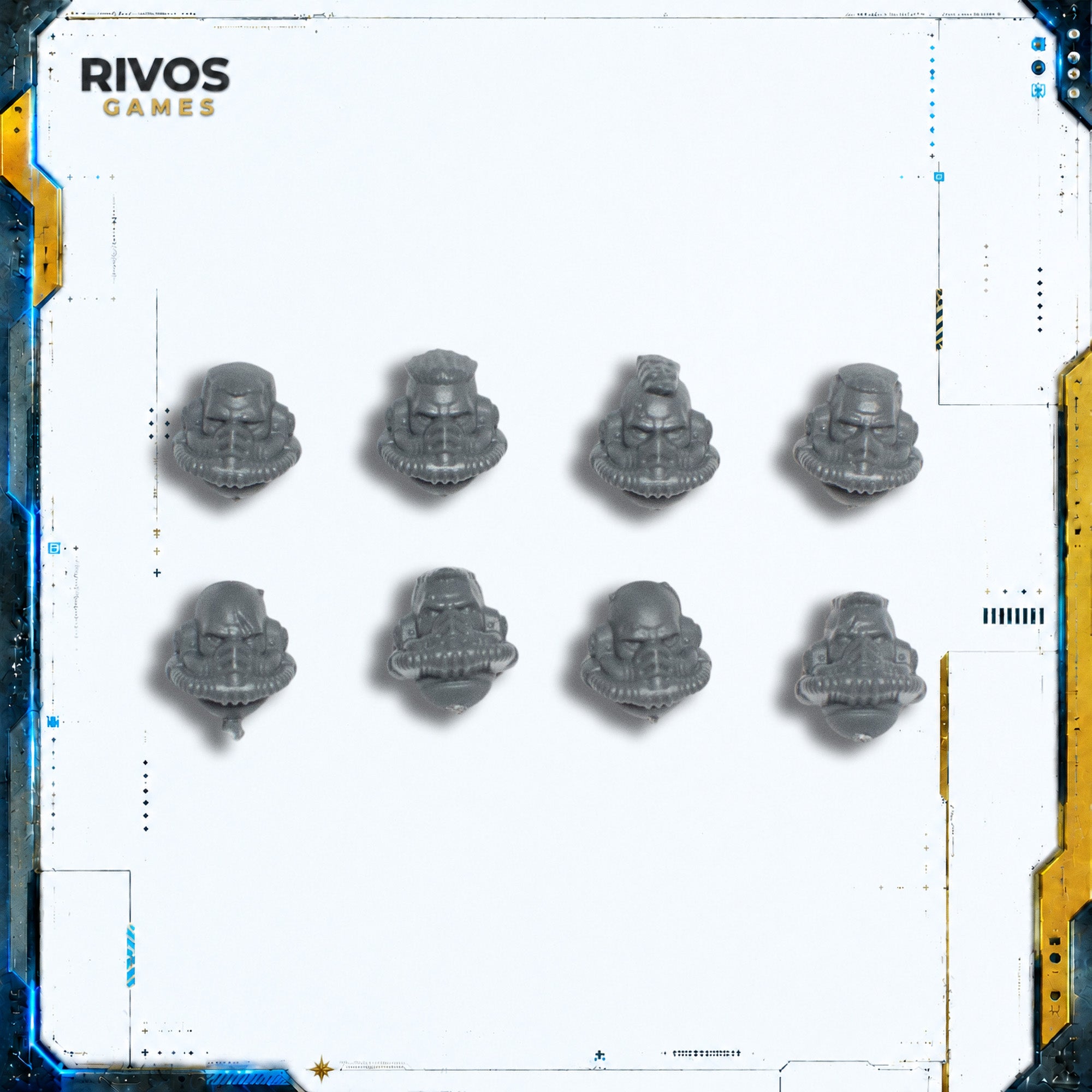 Warhammer 40K Space Marines Primaris Eradicators Heads x 8 - Bits (Bitz)