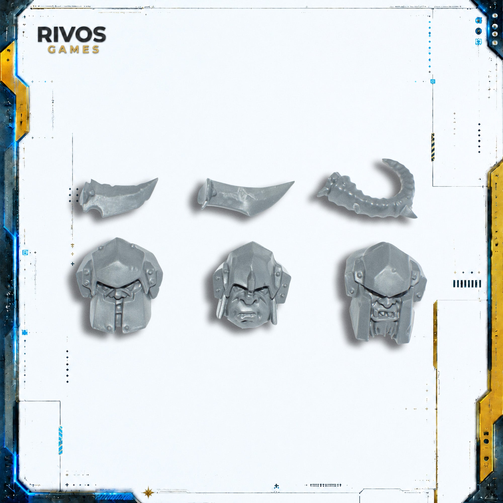 Warhammer Ogor Mawtribes Mournfang Pack Heads x 3 - Bits (Bitz)