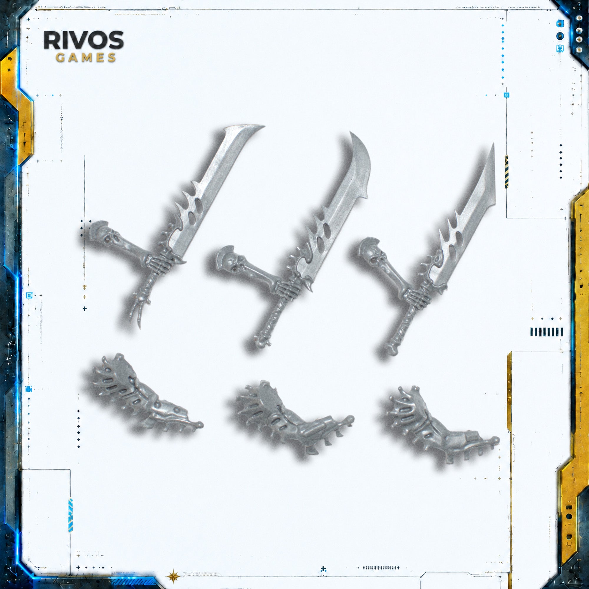 Warhammer Ossiarch Bonereapers Necropolis Stalkers Blades x 3 A - Bits (Bitz)