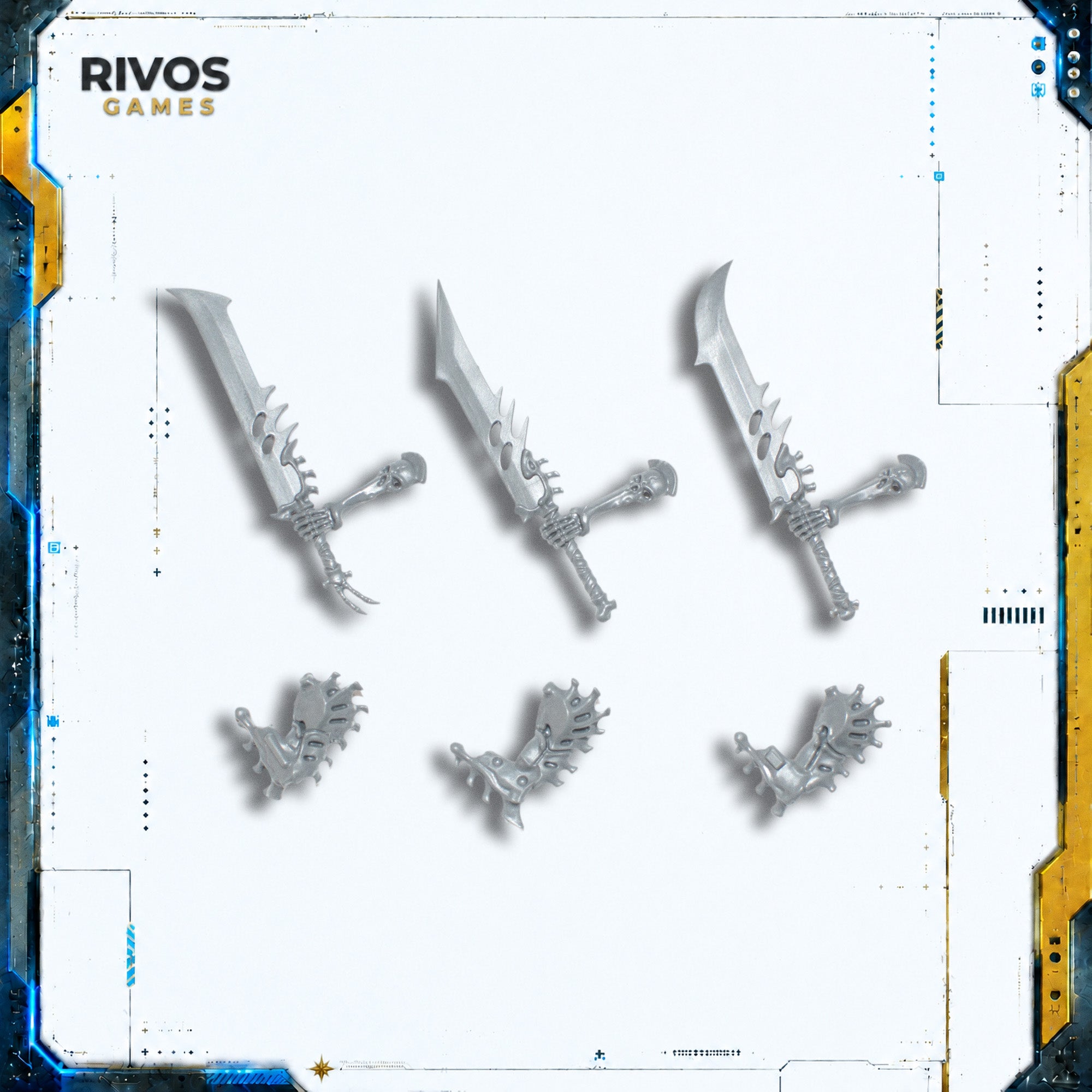 Warhammer Ossiarch Bonereapers Necropolis Stalkers Blades x 3 B - Bits (Bitz)
