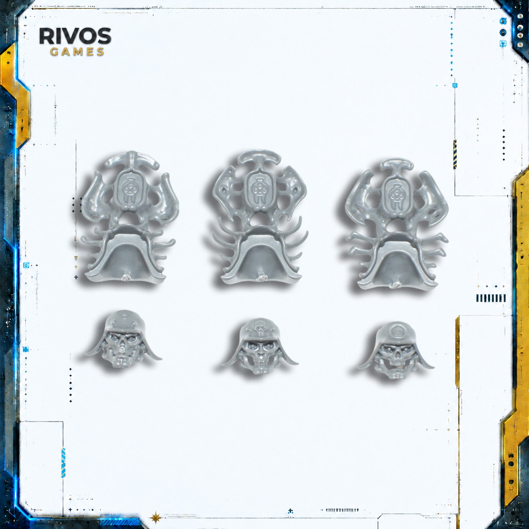 Warhammer Ossiarch Bonereapers Necropolis Stalkers Heads x 3 - Bits (Bitz)