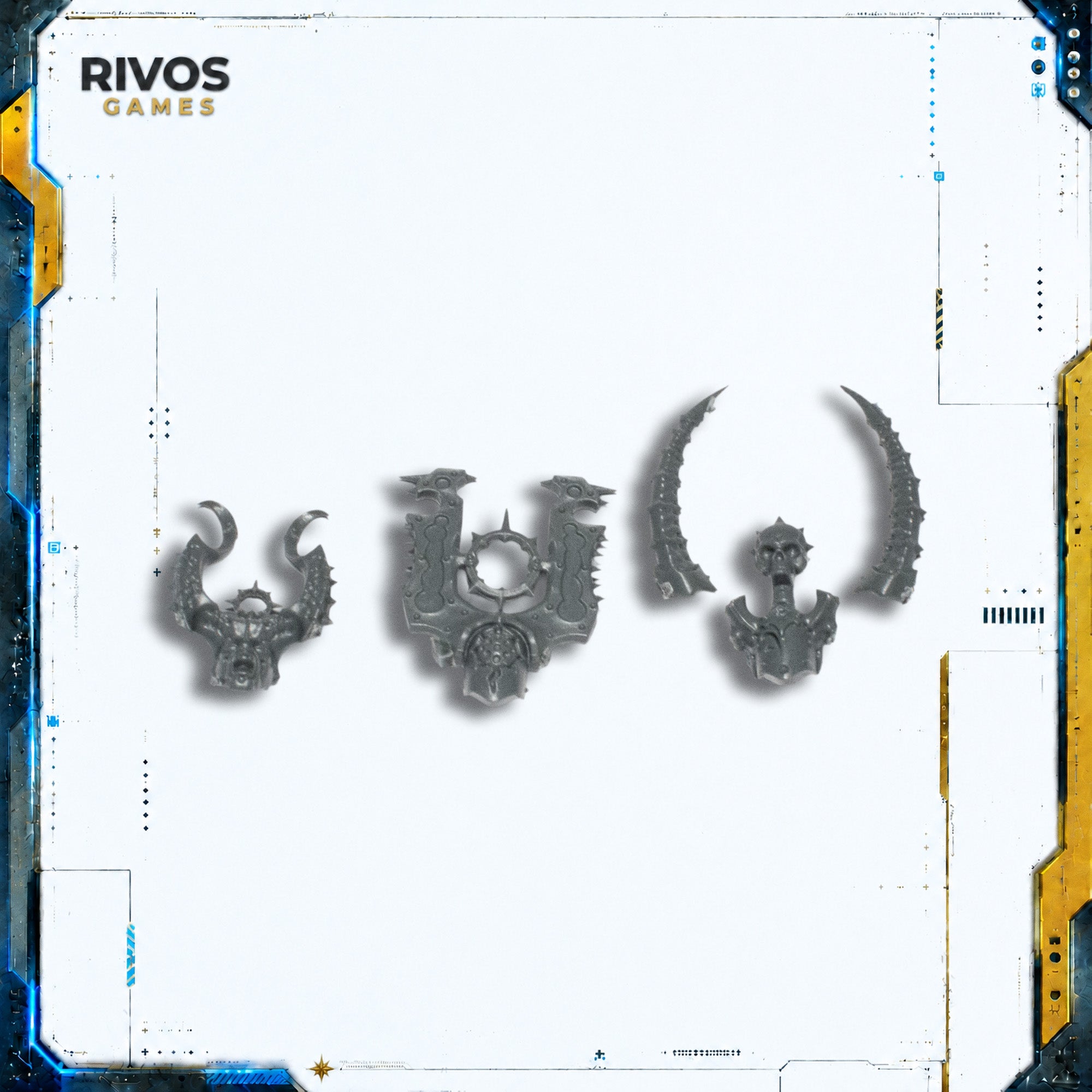 Warhammer Slaves to Darkness Chaos Varanguard Knights Heads x 3 - Bits (Bitz)