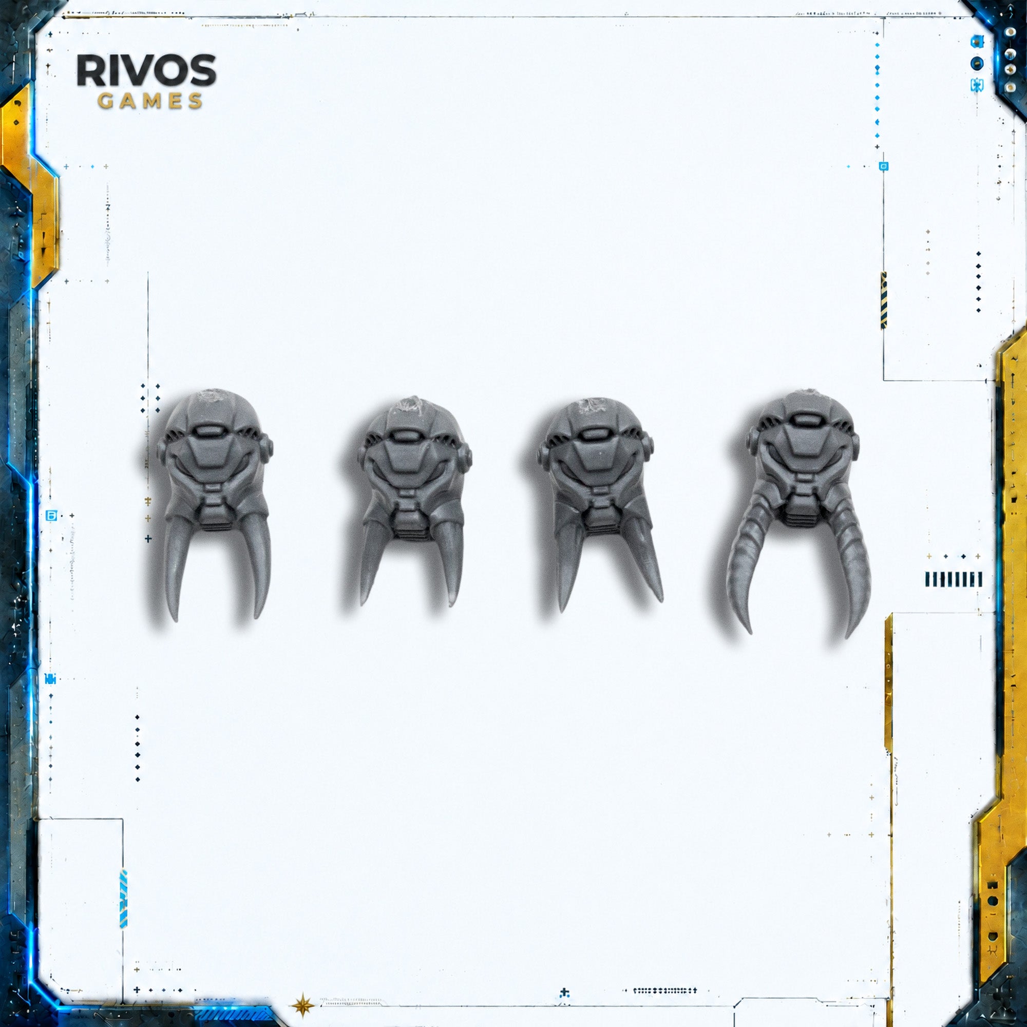 Warhammer 40K Chaos Space Marines Terminators Heads x 4 - Bits (Bitz)