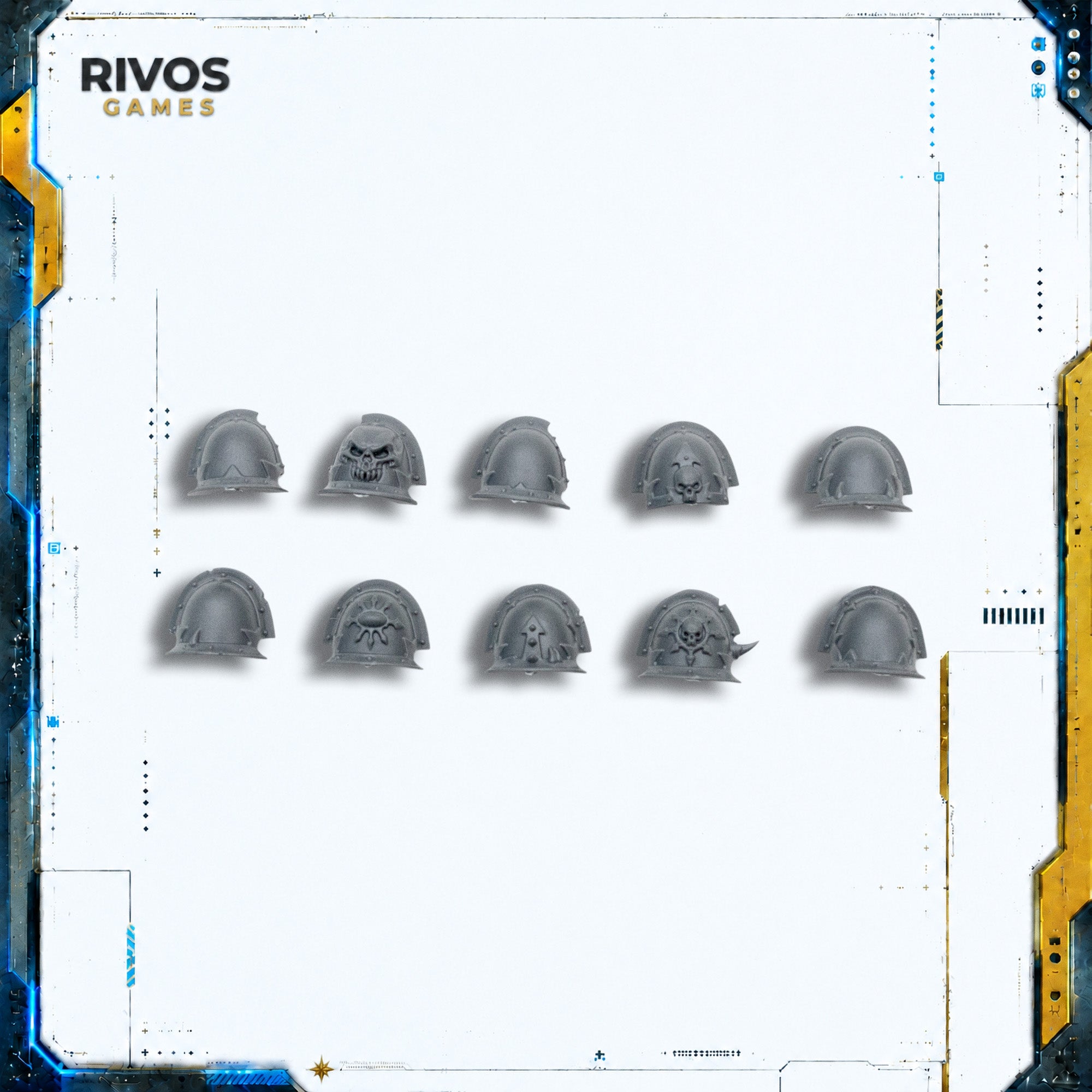 Warhammer 40K Chaos Space Marines Shoulder Pads x 10 A - Bits (Bitz)