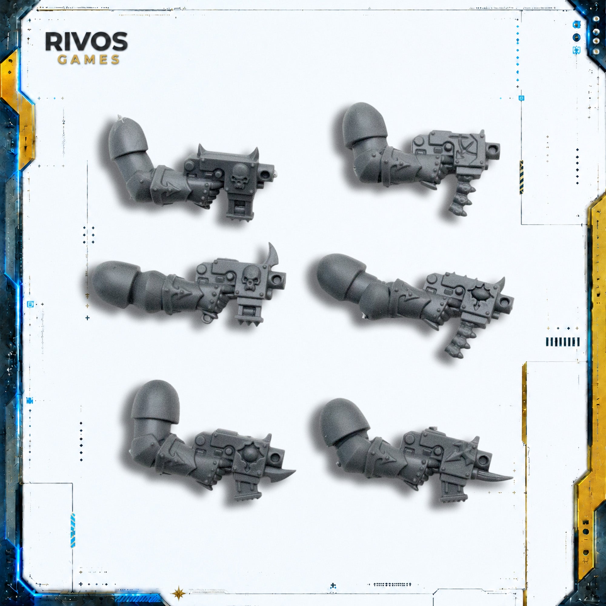 Warhammer 40K Chaos Space Marines Bolt Pistols x 6 - Bits (Bitz)