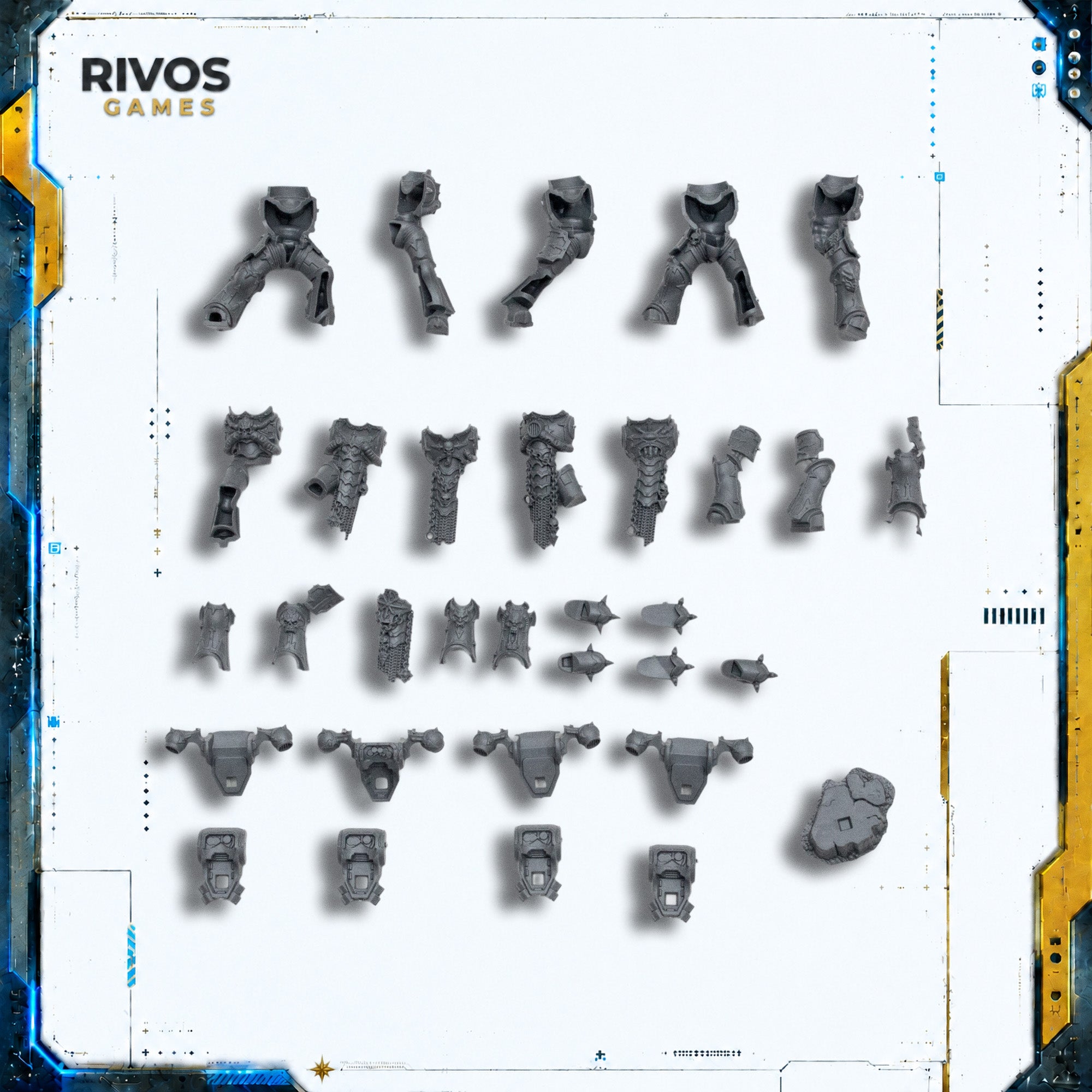 Warhammer 40K Chaos Space Marines Havocs Legs and Torso x 5 - Bits (Bitz)