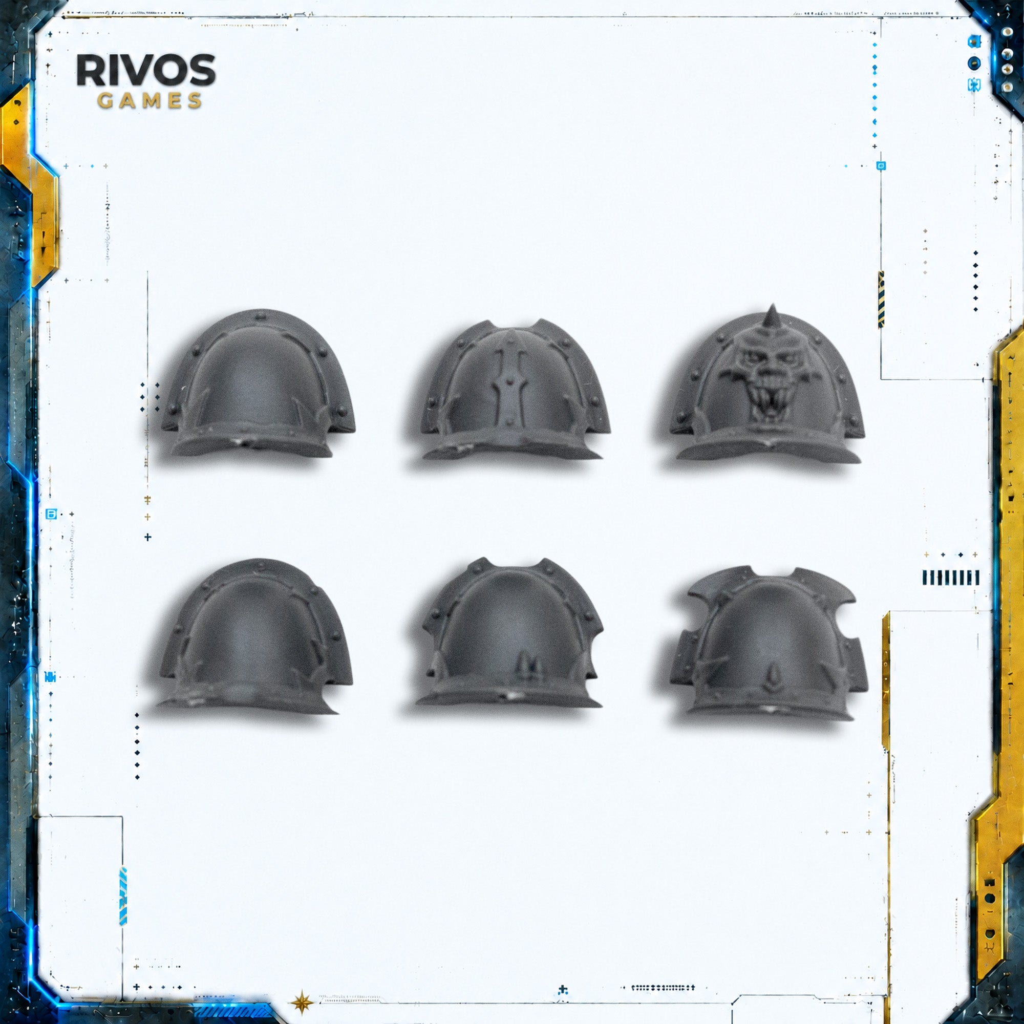 Warhammer 40K Chaos Space Marines Havocs Shoulder Pads x 6 - Bits (Bitz)