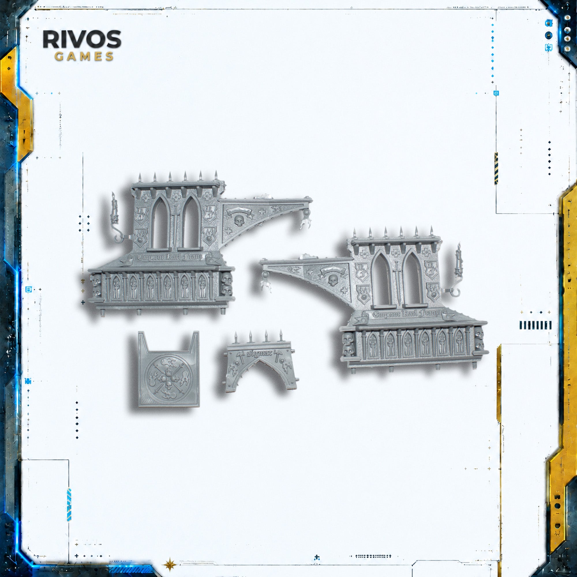 Warhammer Cities of Sigmar Luminark of Hysh Carriage Sides - Bits (Bitz)