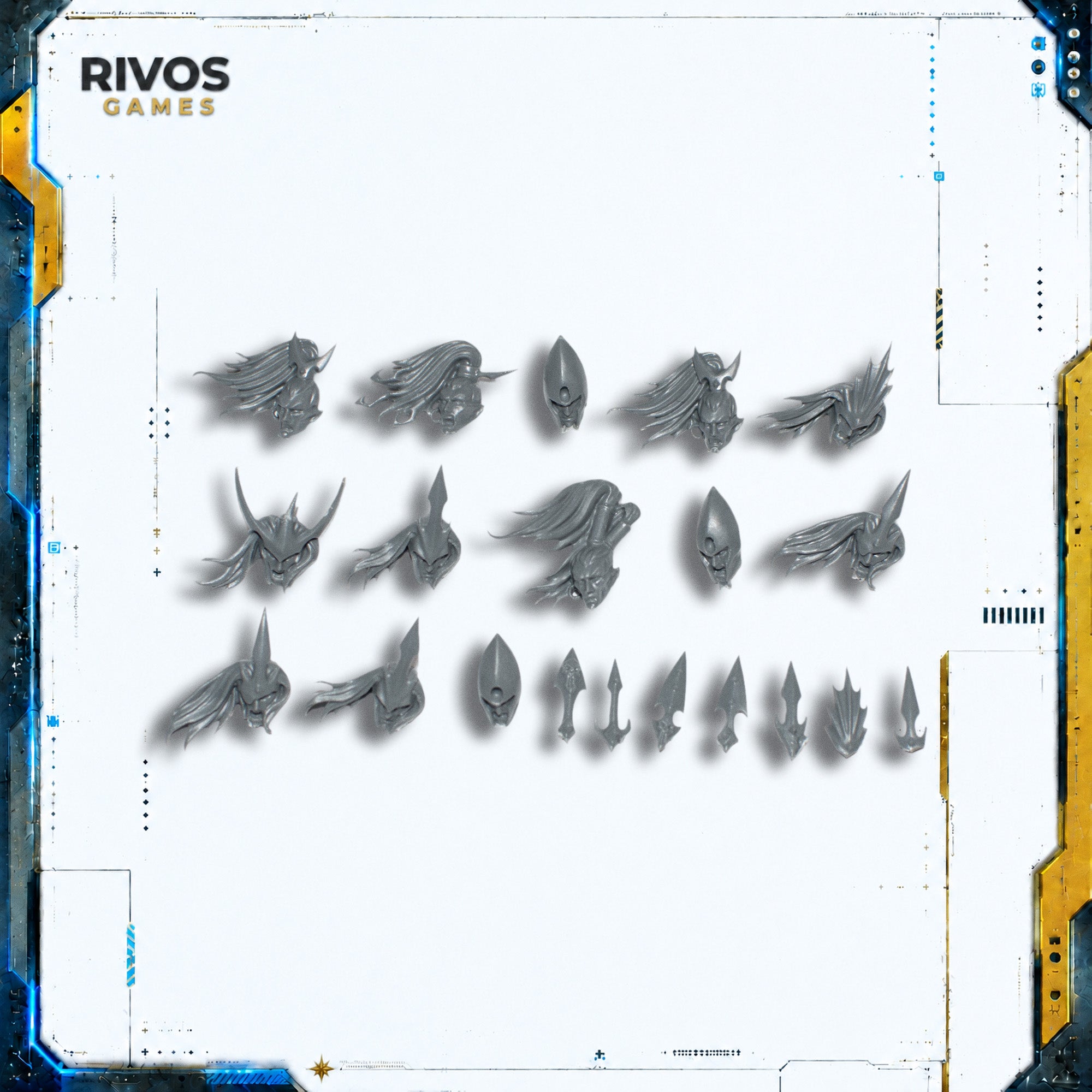 Warhammer Cities of Sigmar Black Ark Corsairs Heads x 13 - Bits (Bitz)