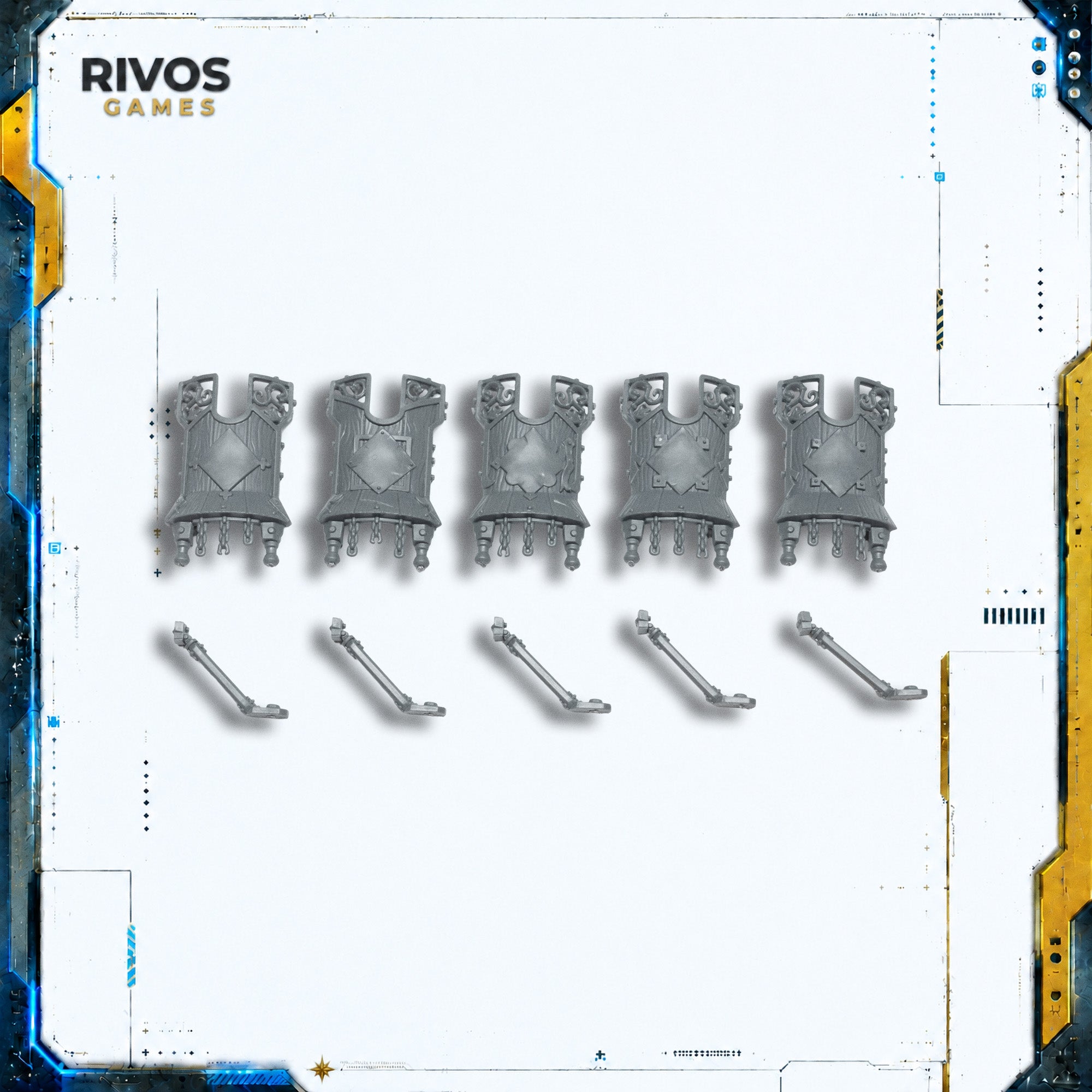 Warhammer Cities of Sigmar Freeguild Fusiliers Pavise Shield x 5 A- Bits (Bitz)