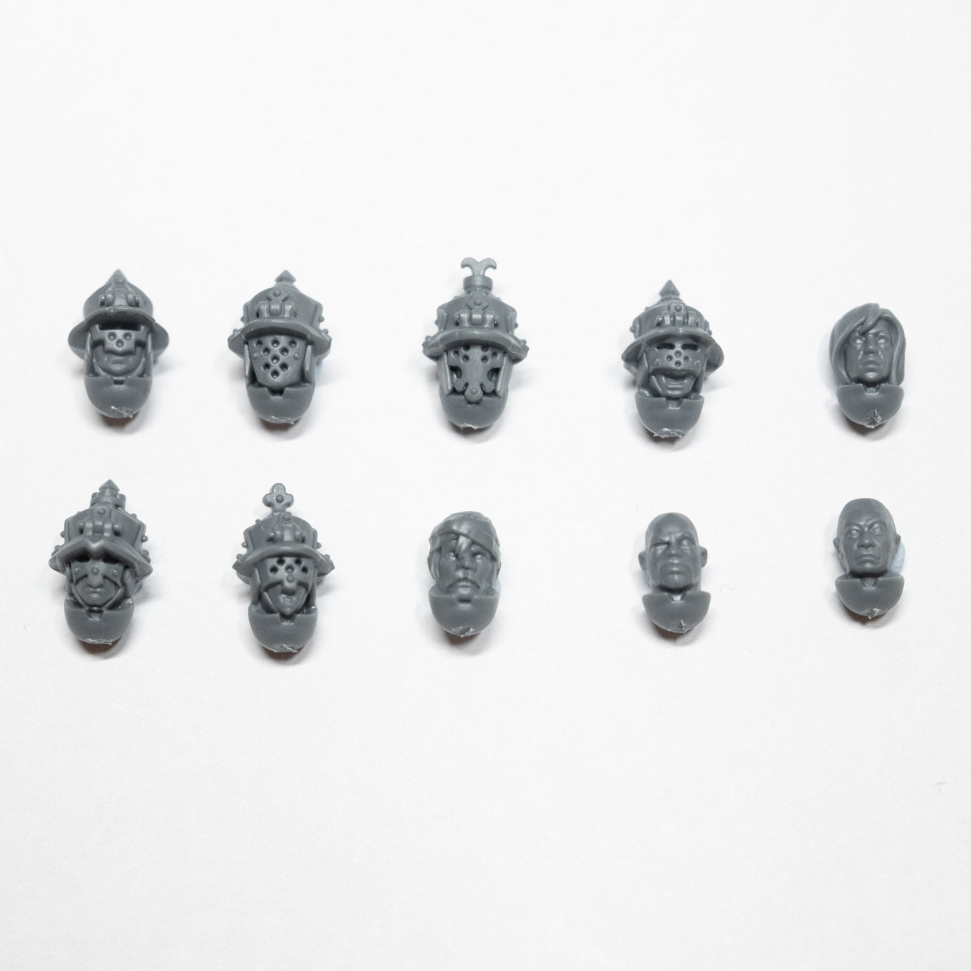 Cities of Sigmar Freeguild Fusiliers Heads x 10 - Age of Sigmar - Spare Part