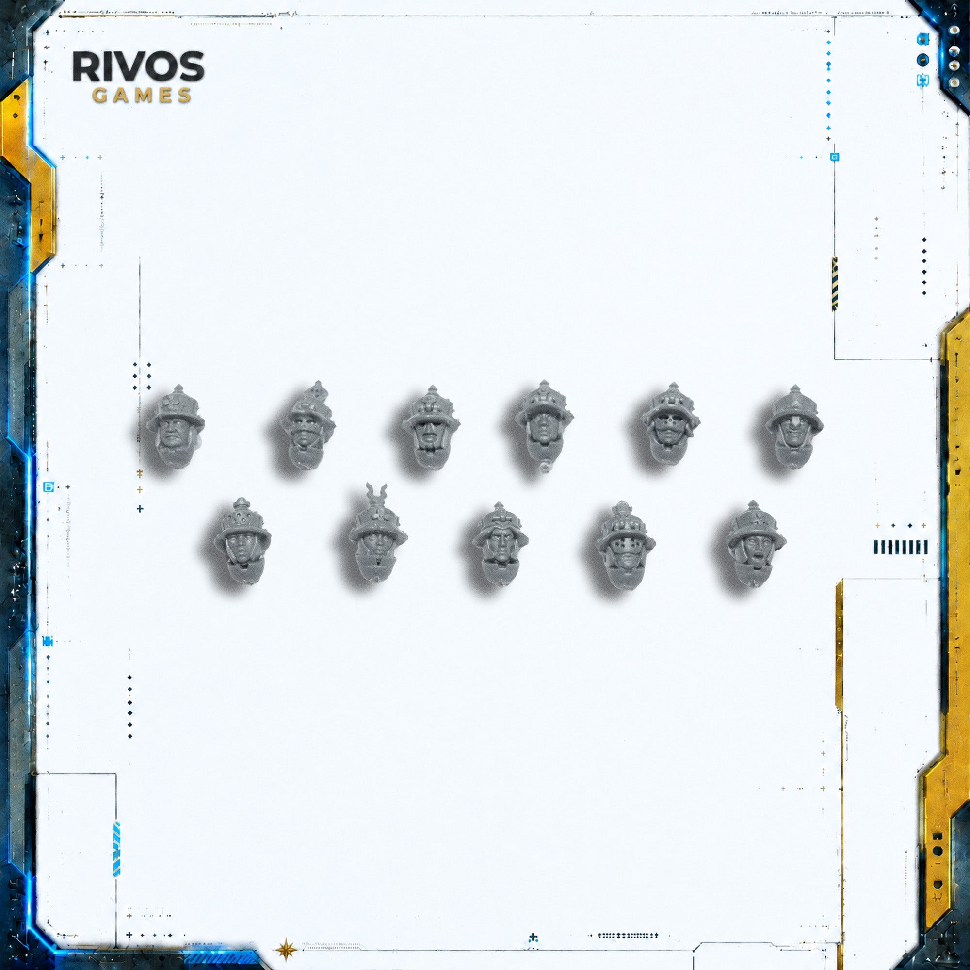 Warhammer Cities of Sigmar Freeguild Fusiliers Heads x 11 - Bits (Bitz)