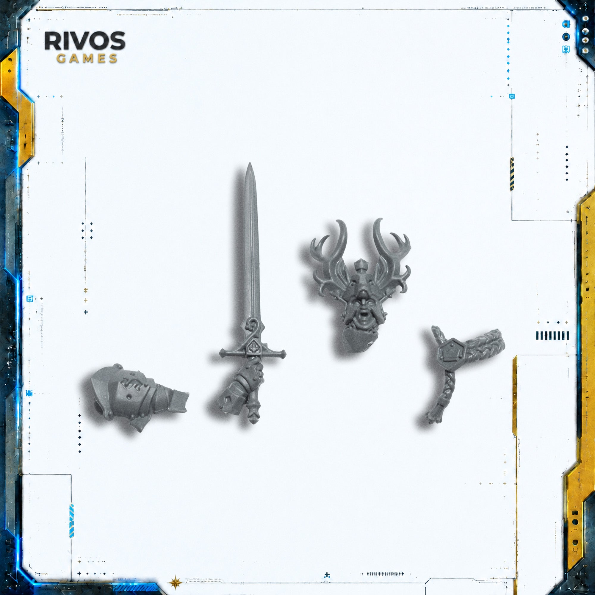 Warhammer Cities of Sigmar Freeguild Cavaliers Champion Head & Sword - Bits (Bitz)