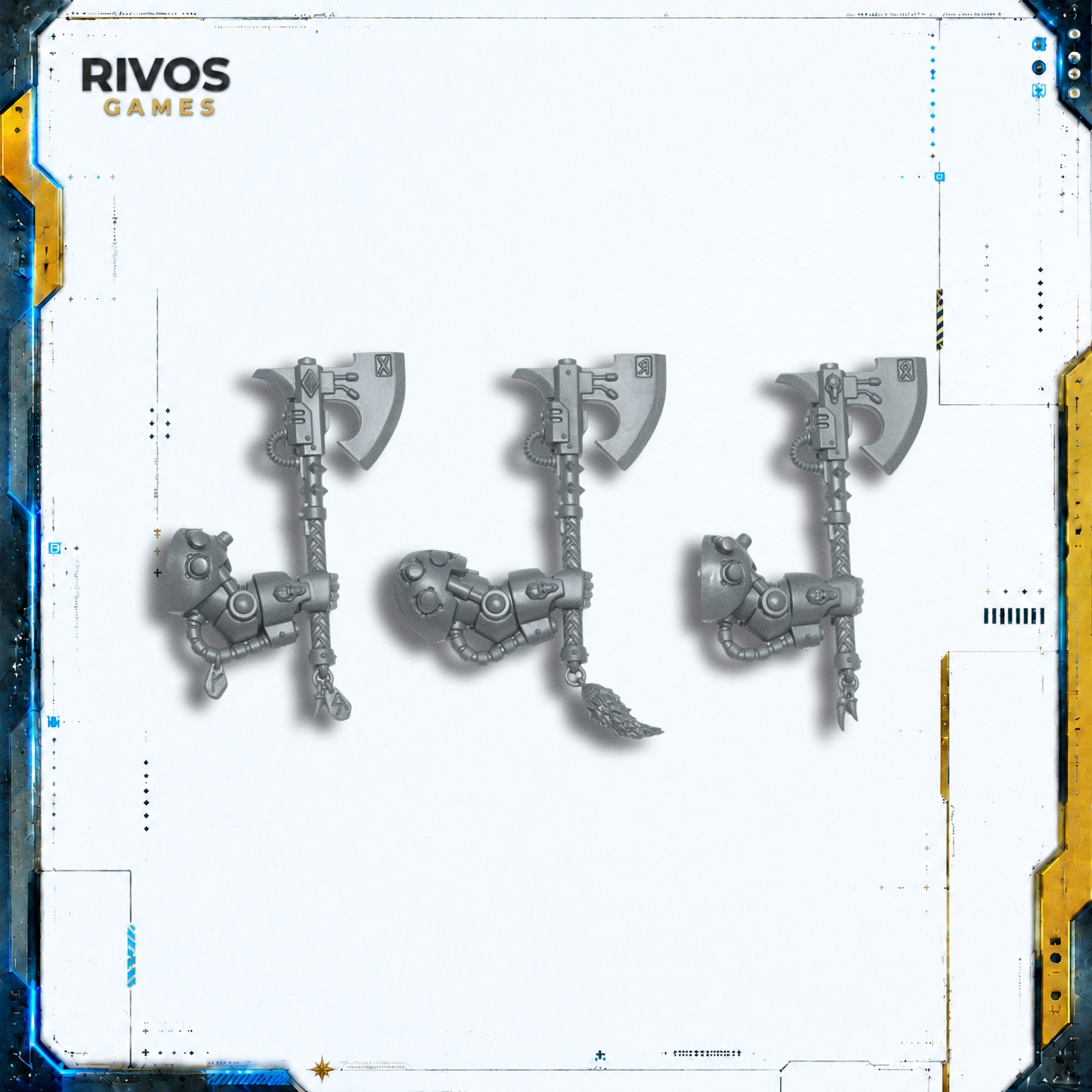 Warhammer 40K Space Wolves Wolf Guard Terminators Power Axe x 3 - Bits (Bitz)