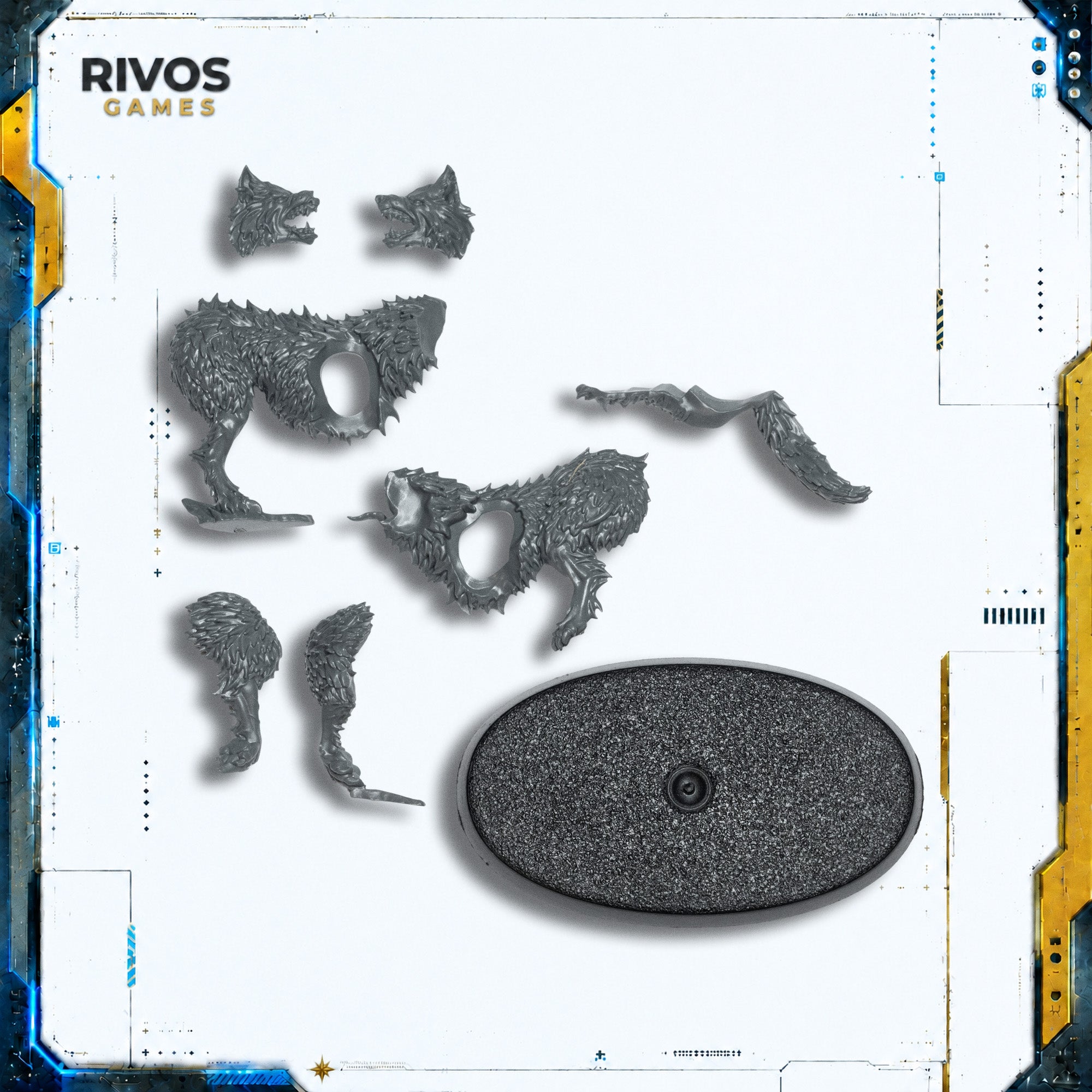 Warhammer 40K Space Wolves Wolf Guard Headtakers Wolf B - Bits (Bitz)