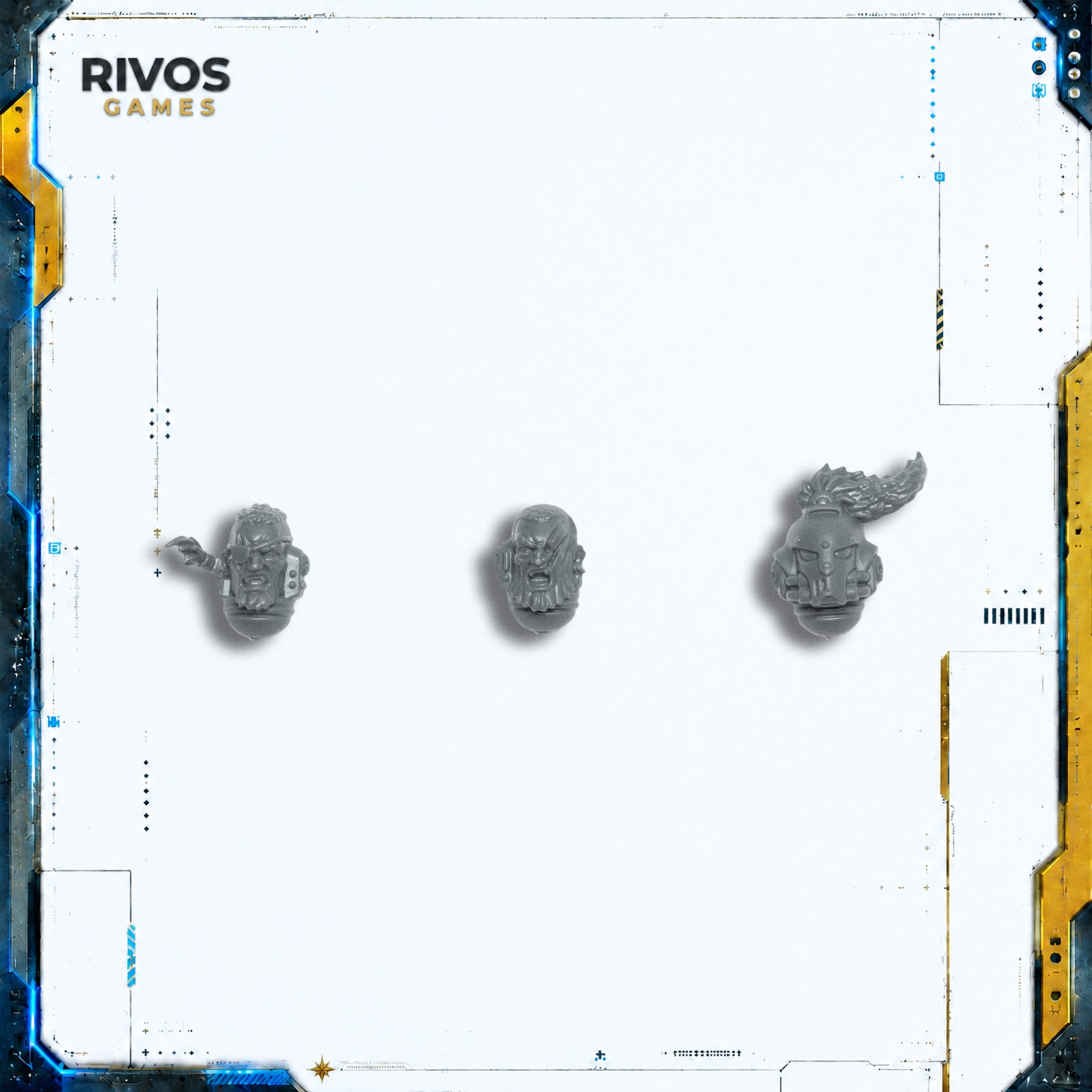 Warhammer 40K Space Wolves Wolf Guard Headtakers Heads x 3 C - Bits (Bitz)