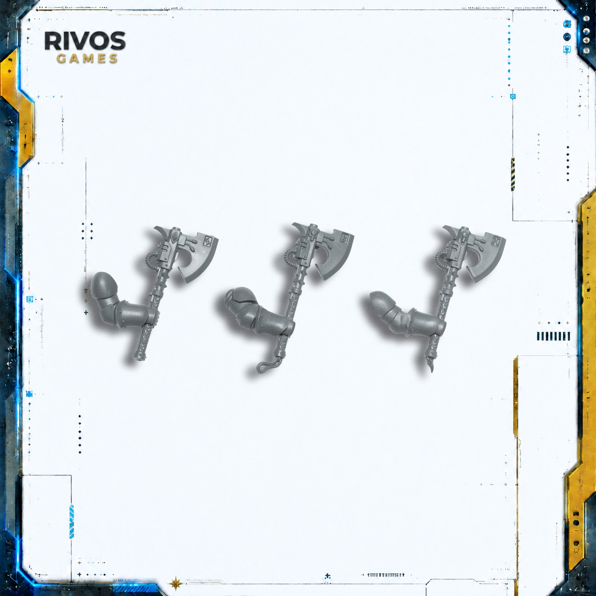 Warhammer 40K Space Wolves Wolf Guard Headtakers Power Axe x 3 - Bits (Bitz)
