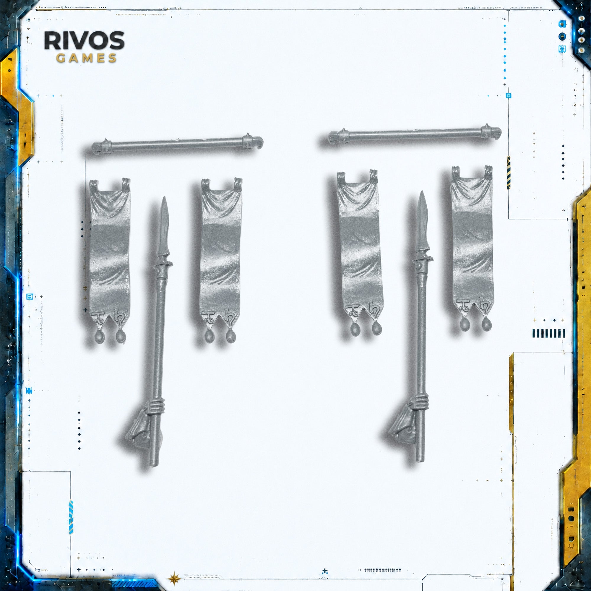 Warhammer High Elf Realms Elven Spearmen Standard x 2 - Bits (Bitz)
