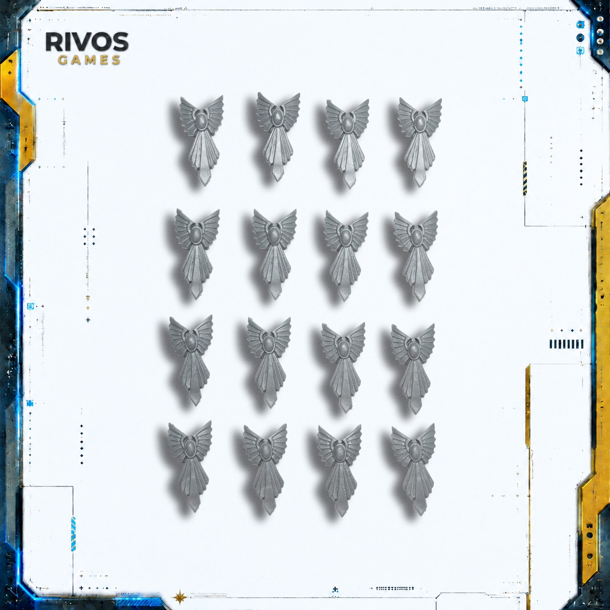Warhammer High Elf Realms Elven Spearmen Shield Icons x 16 A - Bits (Bitz)