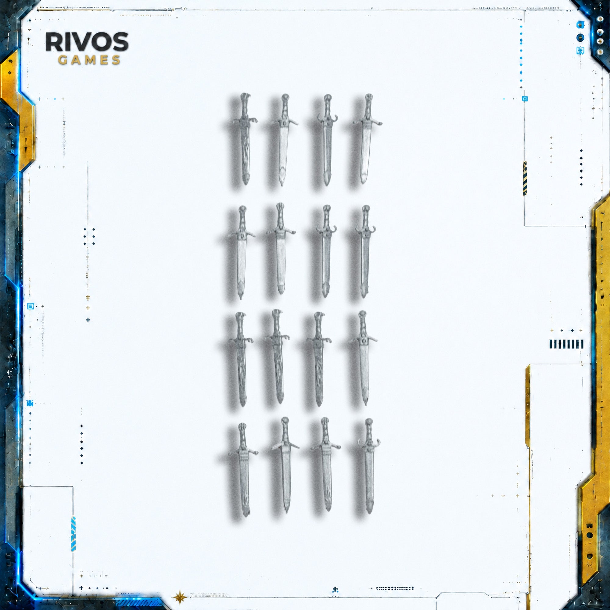 Warhammer High Elf Realms Elven Spearmen Swords x 16 - Bits (Bitz)