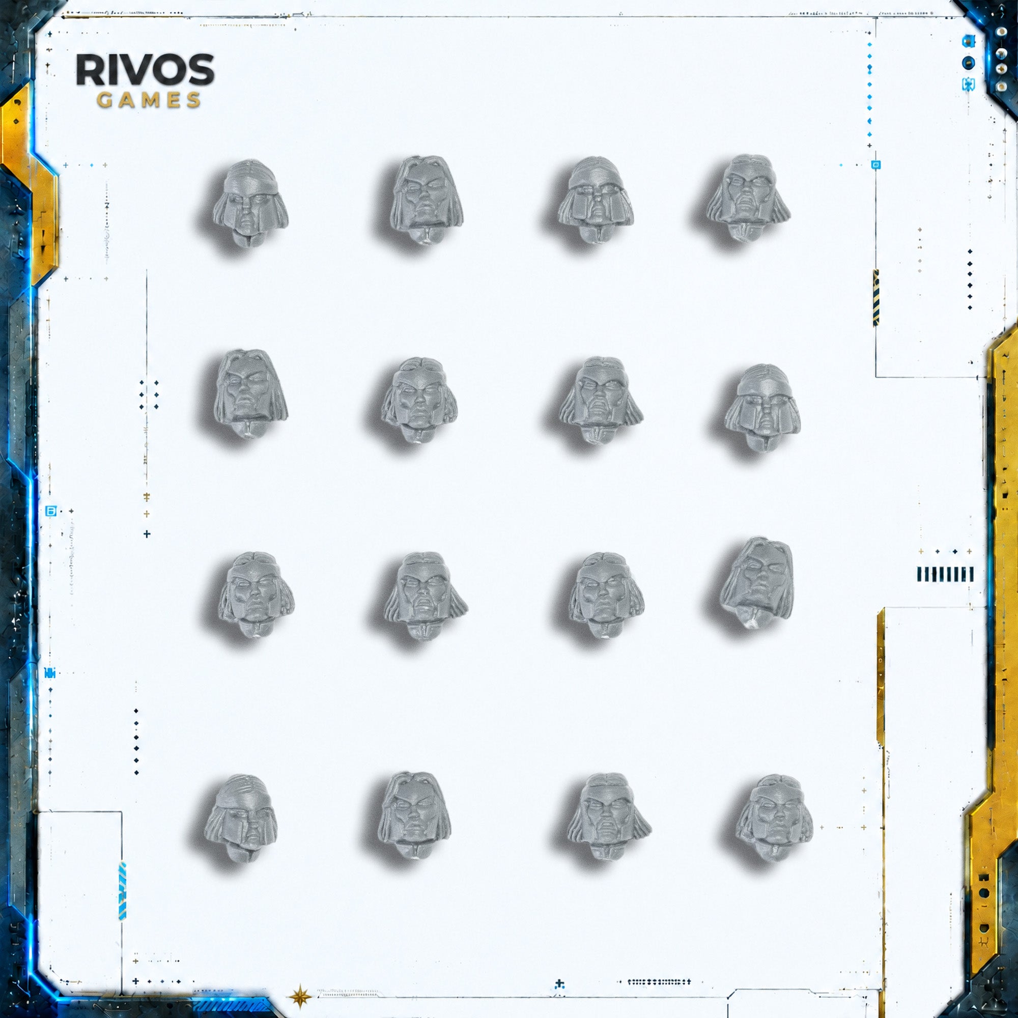 Warhammer High Elf Realms Elven Archers Heads x 16 - Bits (Bitz)